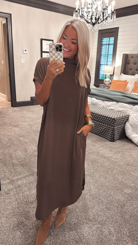 Mock Neck Midi