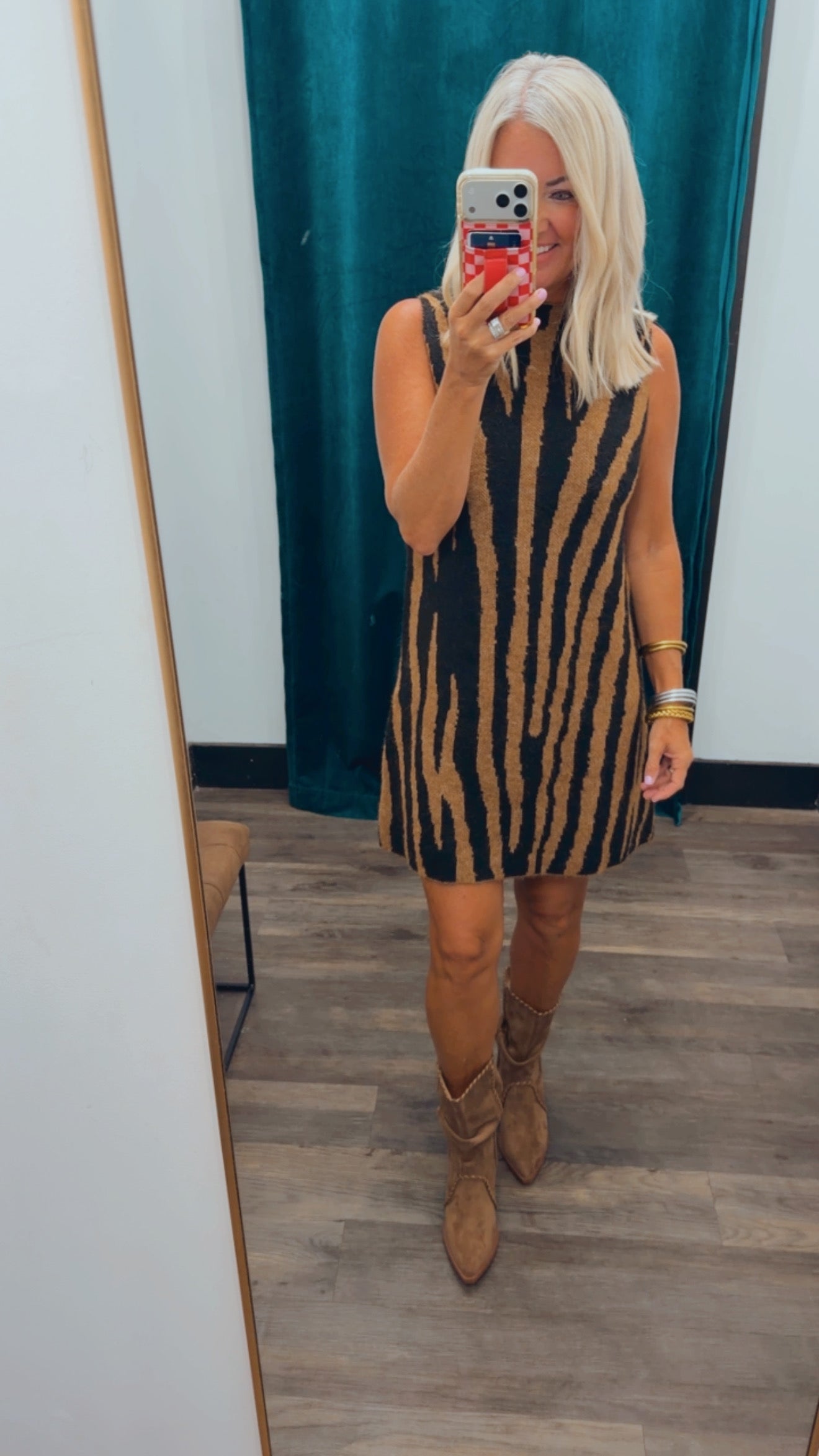 Tiger Knit Sweater Dress