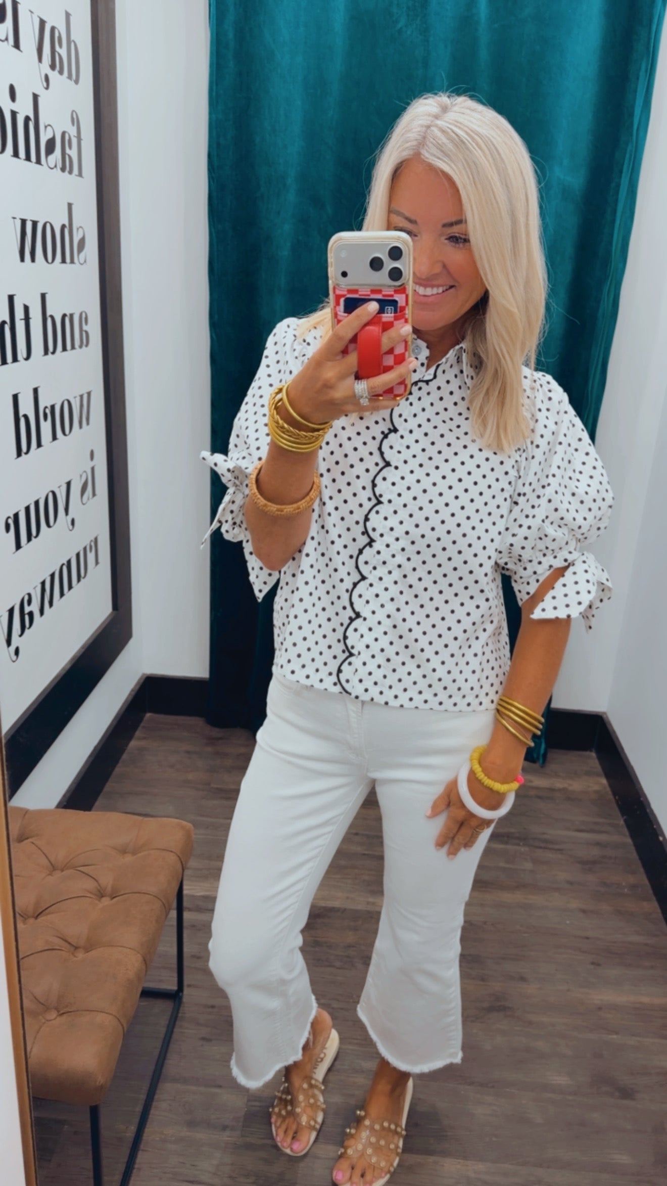 Polka Dot Puff Sleeve