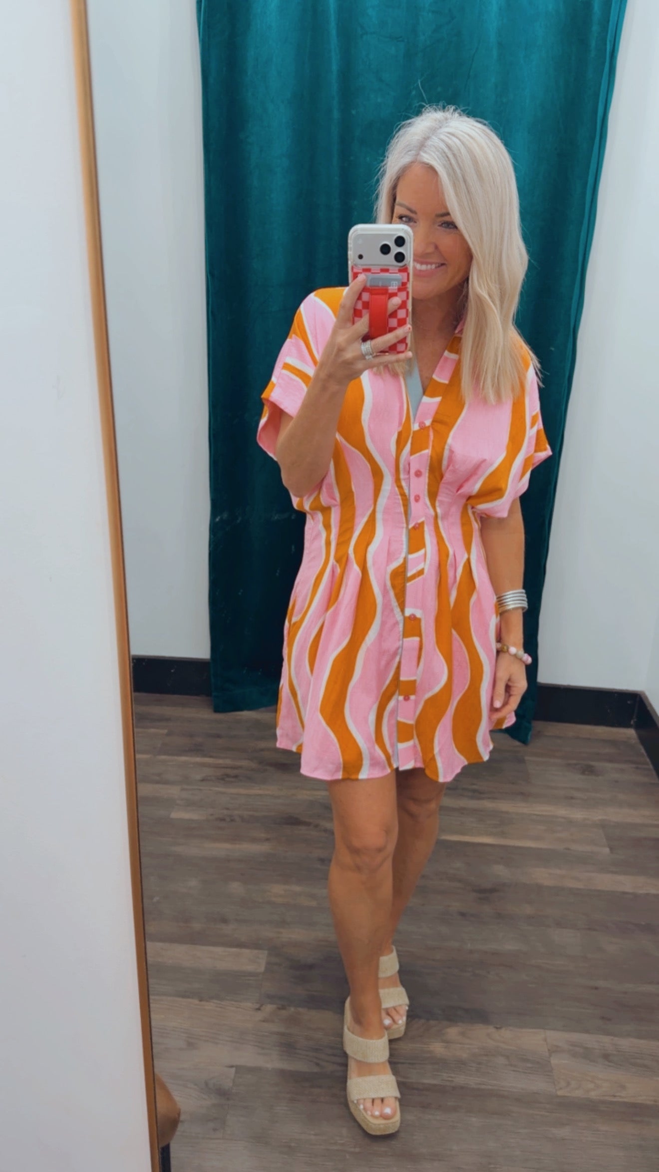 Wavy Striped Pattern Dress