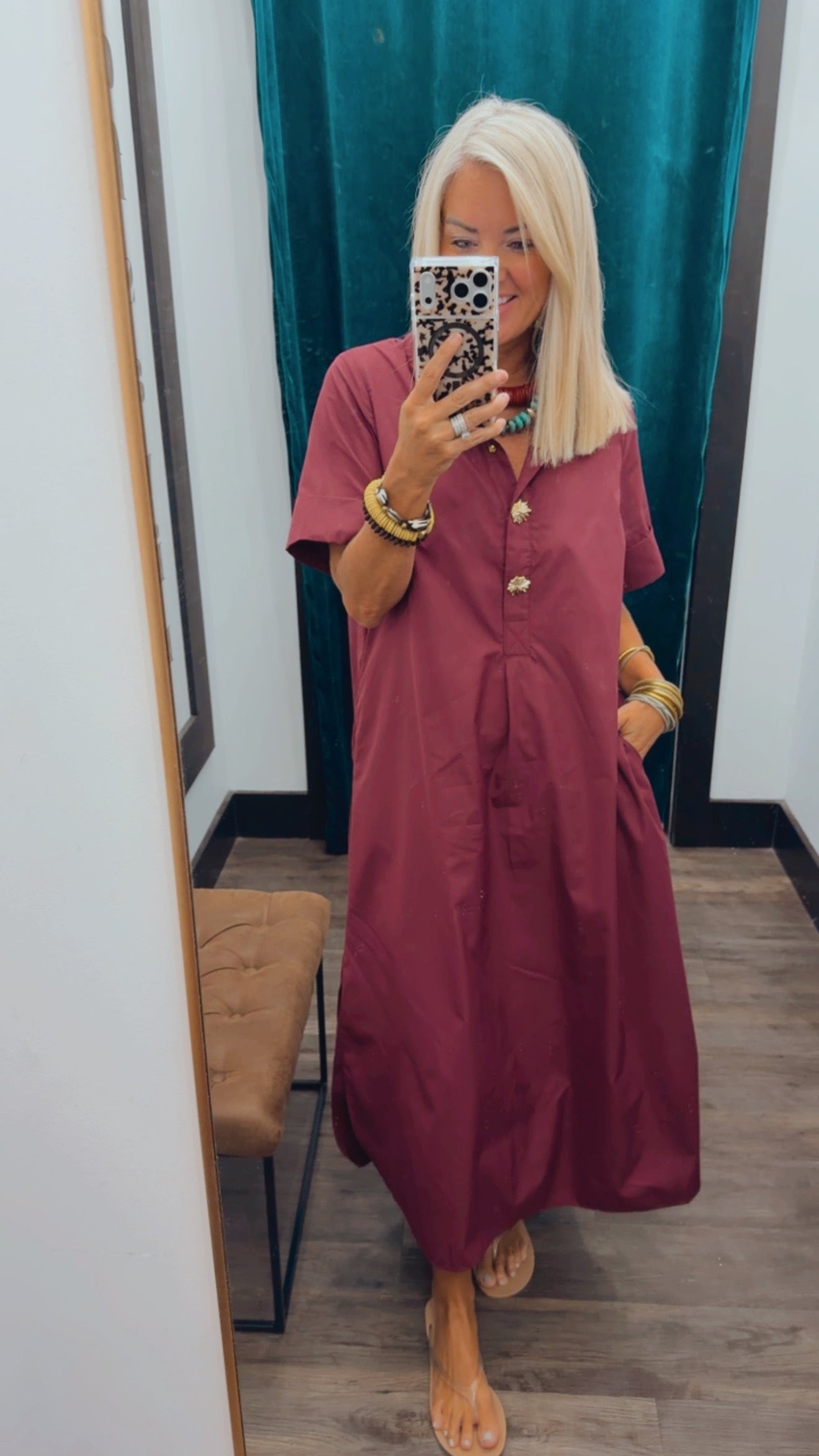 Short Sleeve Midi Dress