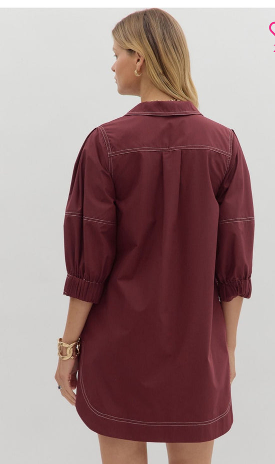 Lantern Sleeve Mini Dress