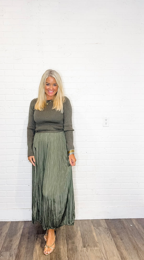 Mixed Media Long Sleeve Maxi Dress