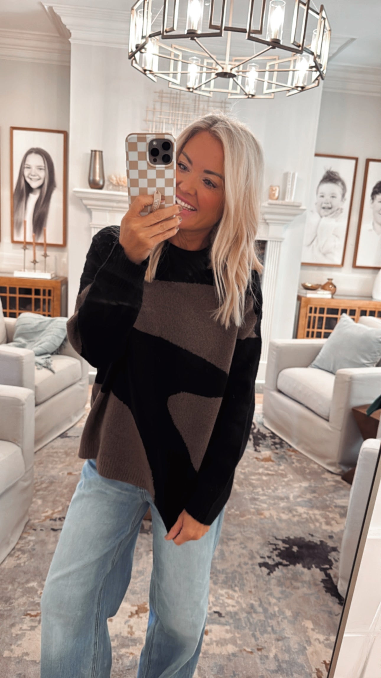 ABSTRACT PATTERN SWEATER TOP