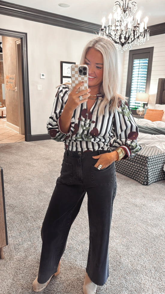 Stripe Floral Top