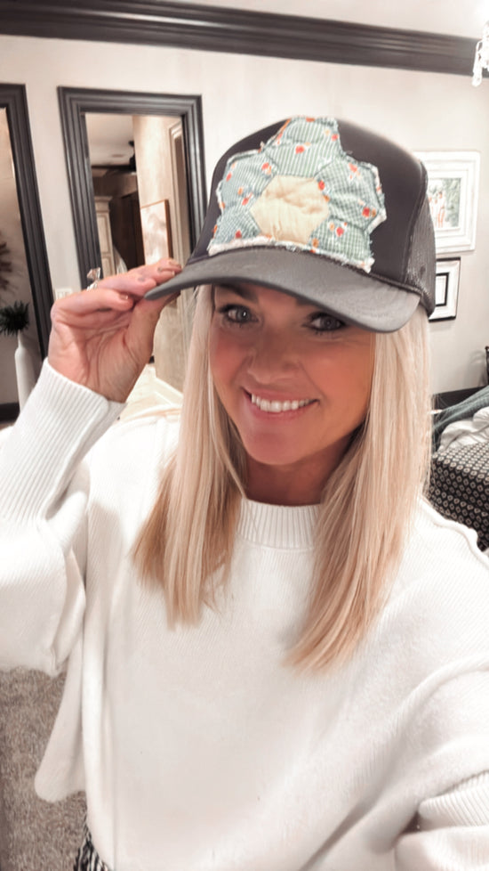 Vintage Quilt Trucker Hat