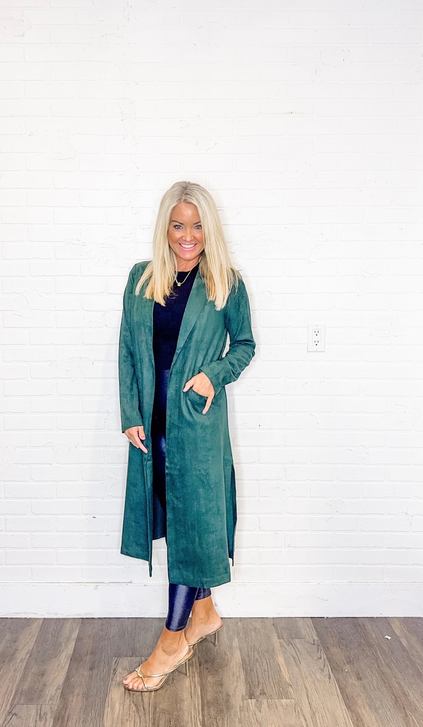 Faux Suede Duster