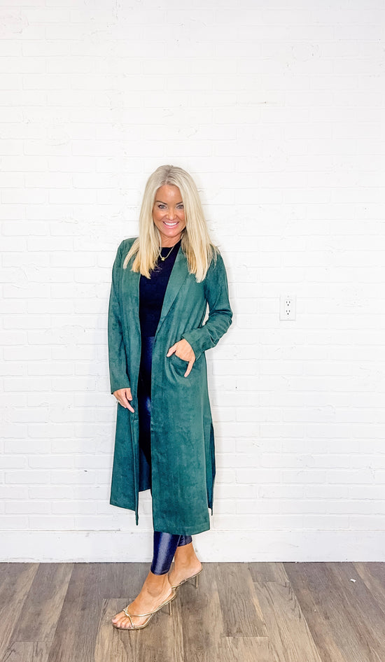 Faux Suede Duster