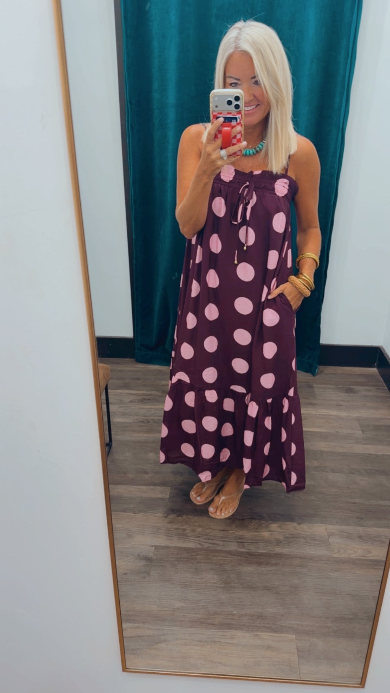 Playful Polka Midi Dress