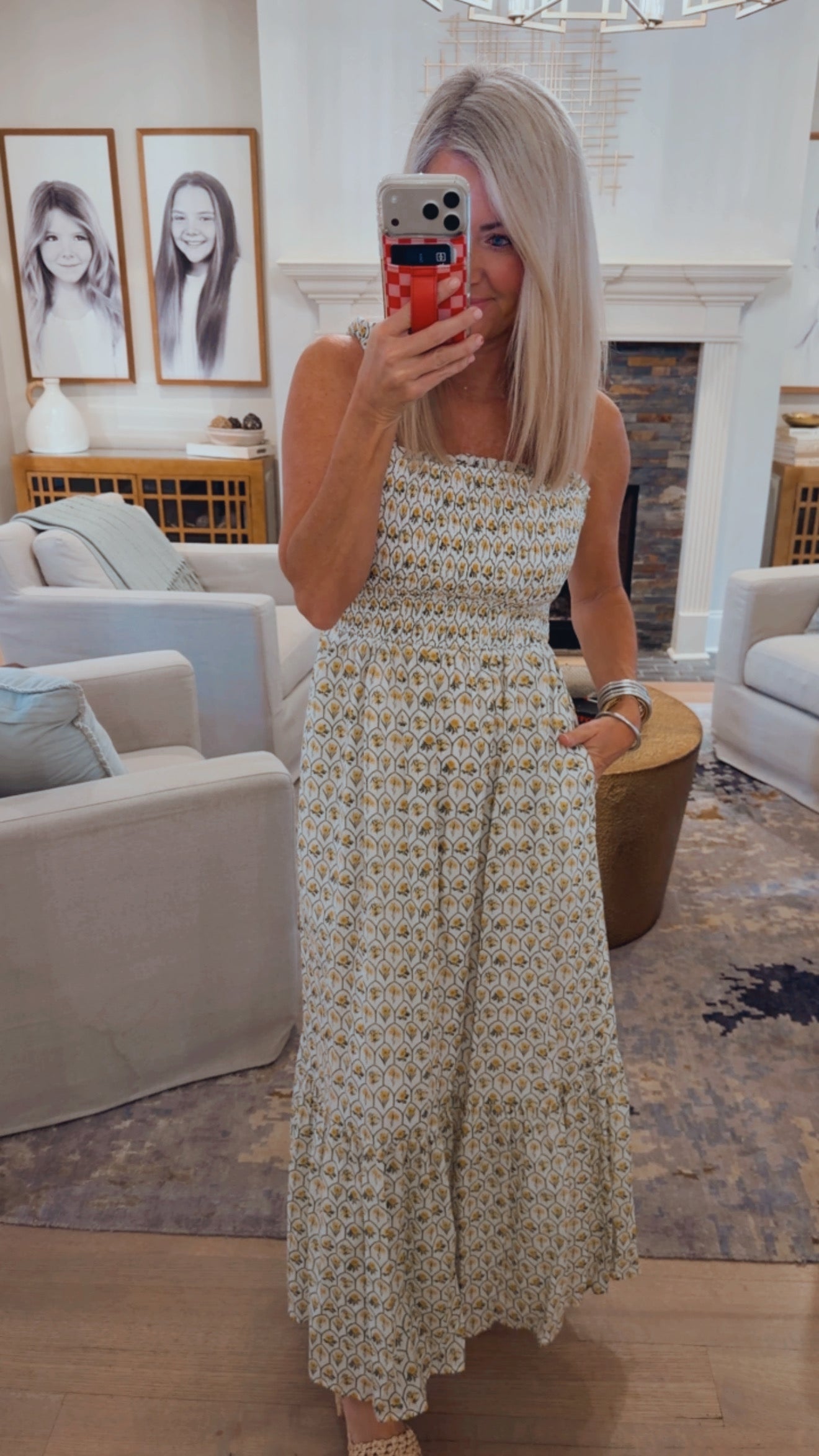 Trinny Medallion Tayla Smocked Maxi Dress