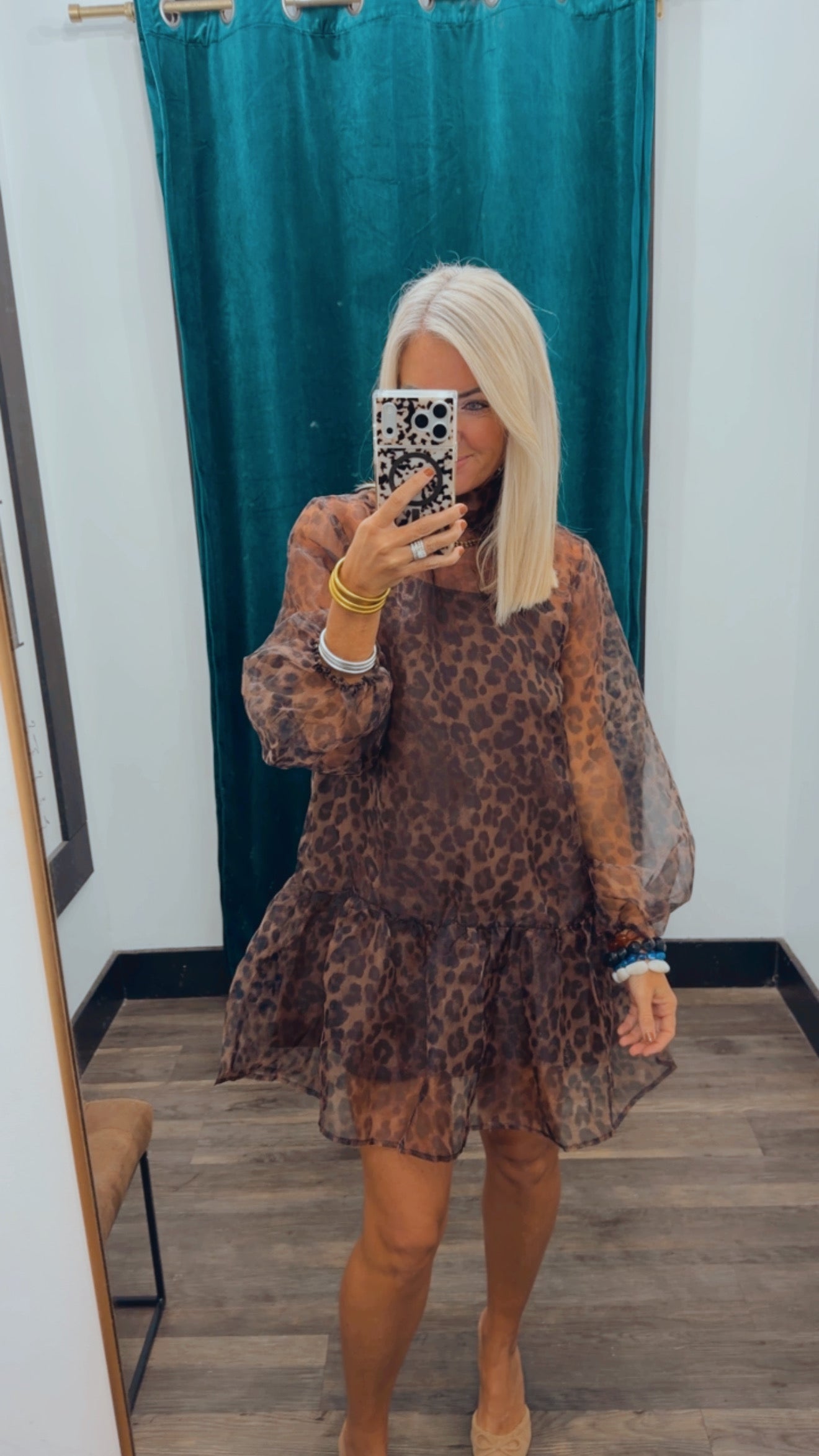 Sheer Leopard Mini Dress