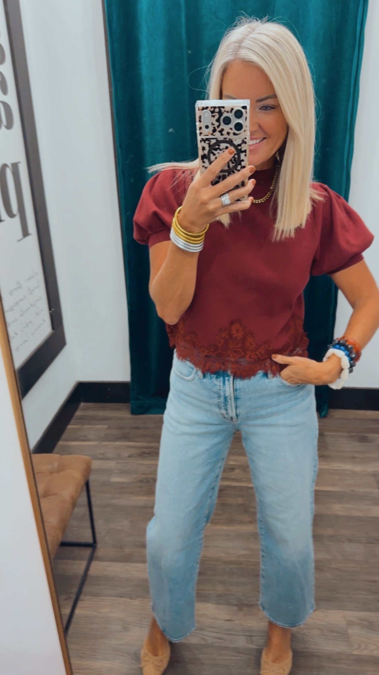 Lace Trim Sweater Top
