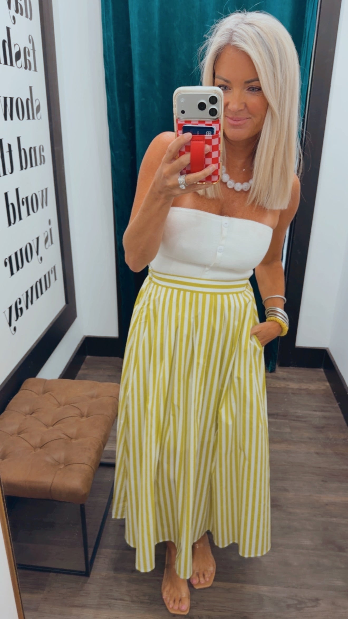 Stripe & Stride Midi Skirt