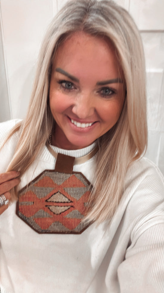 Turkish kilim pendant Necklace