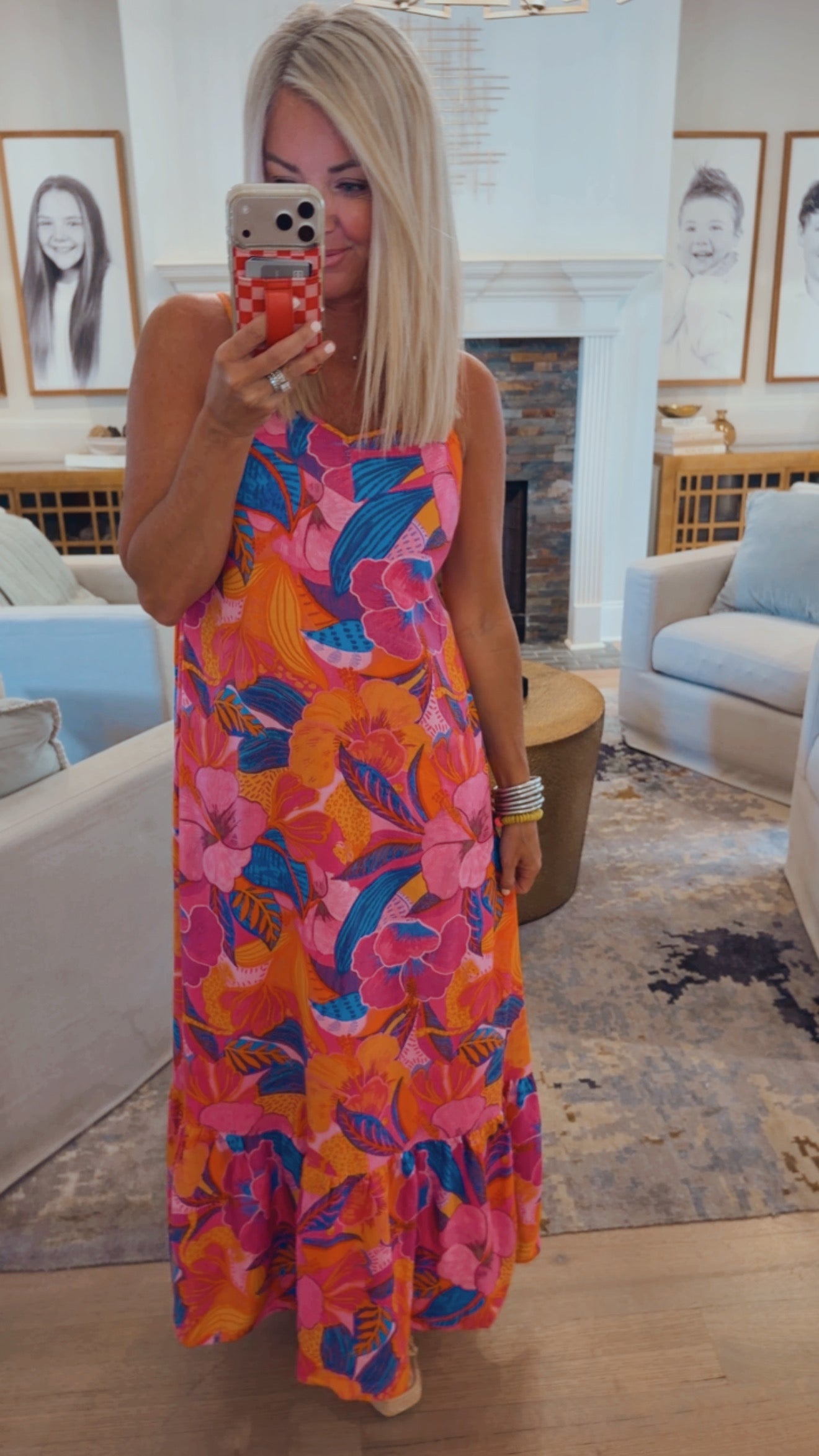 Chelsy Floral Tie Back Maxi Dress