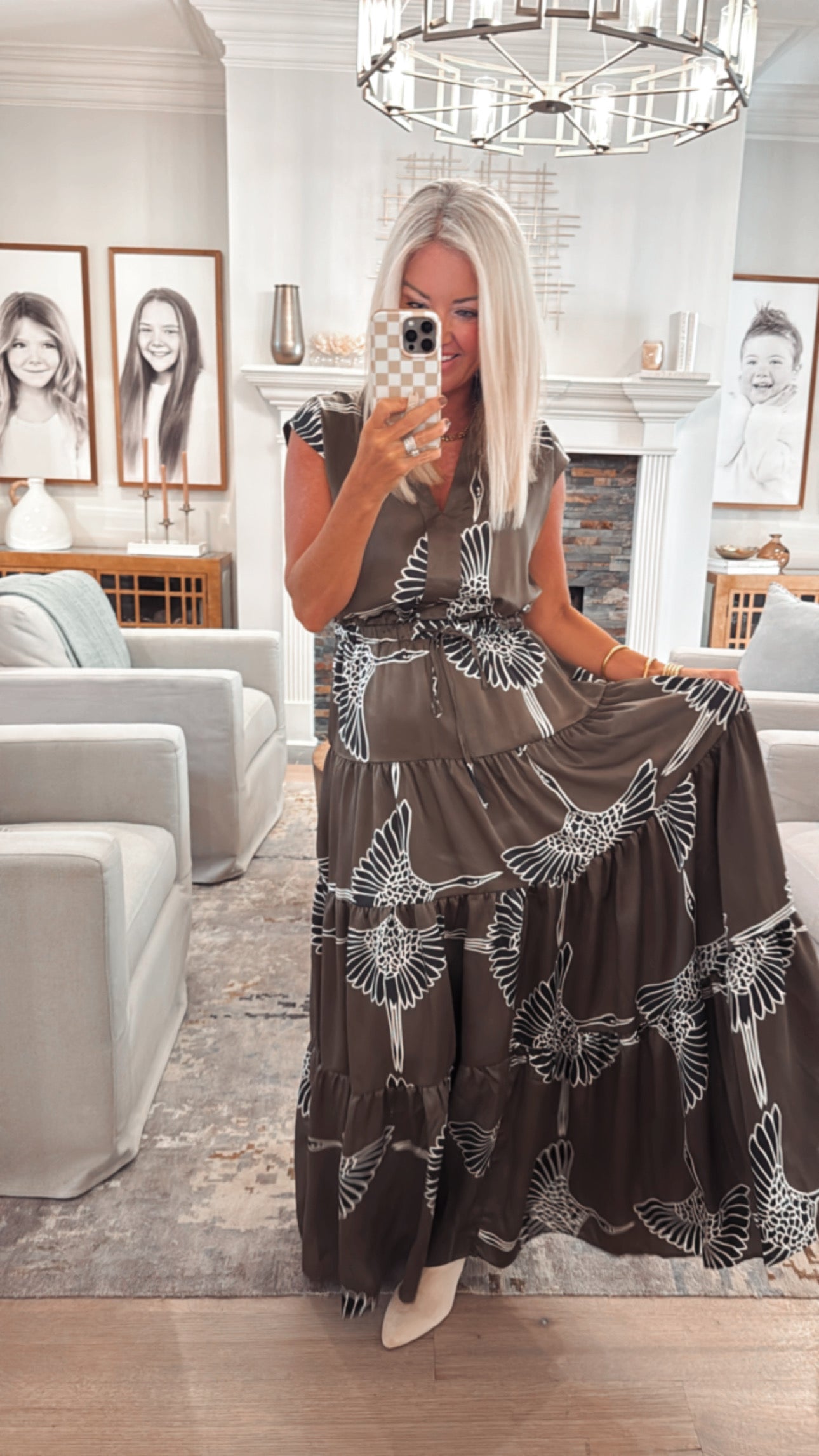 Floral Print Tiered Maxi Dress