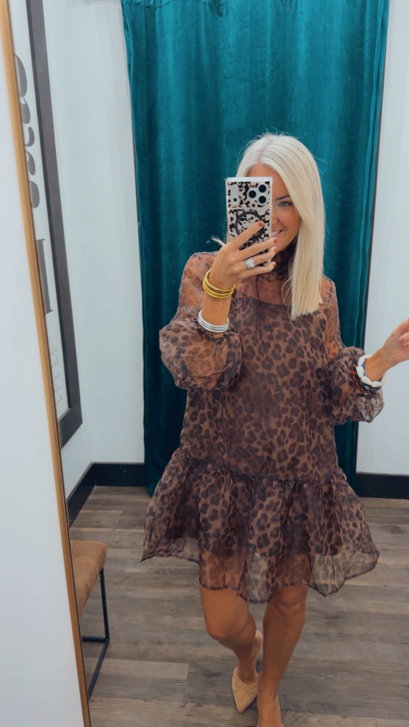 Sheer Leopard Mini Dress