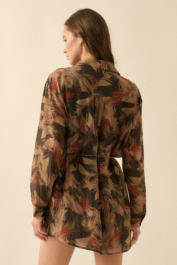 Abstract Button Up Romper