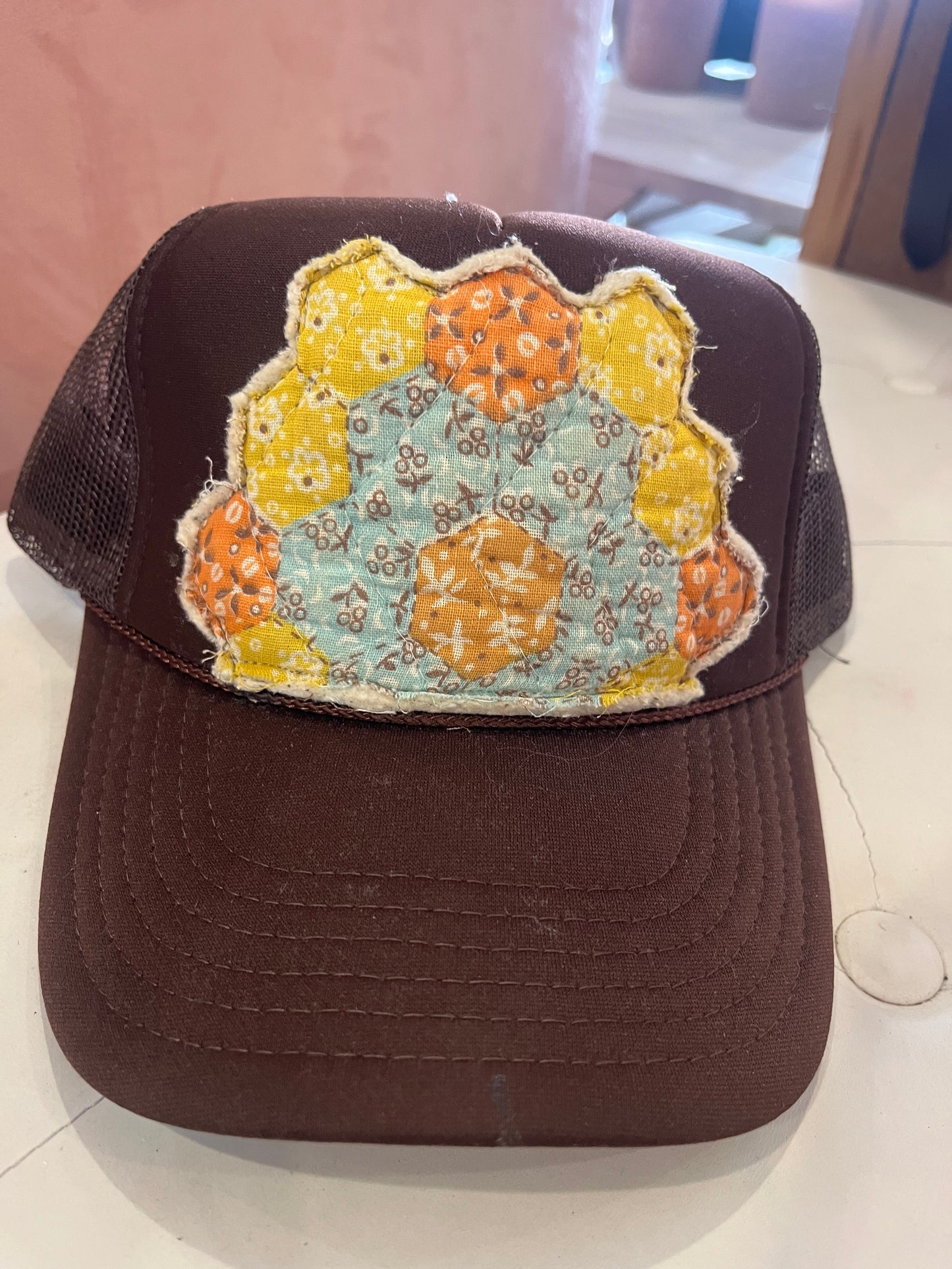 Vintage Quilt Trucker Hat