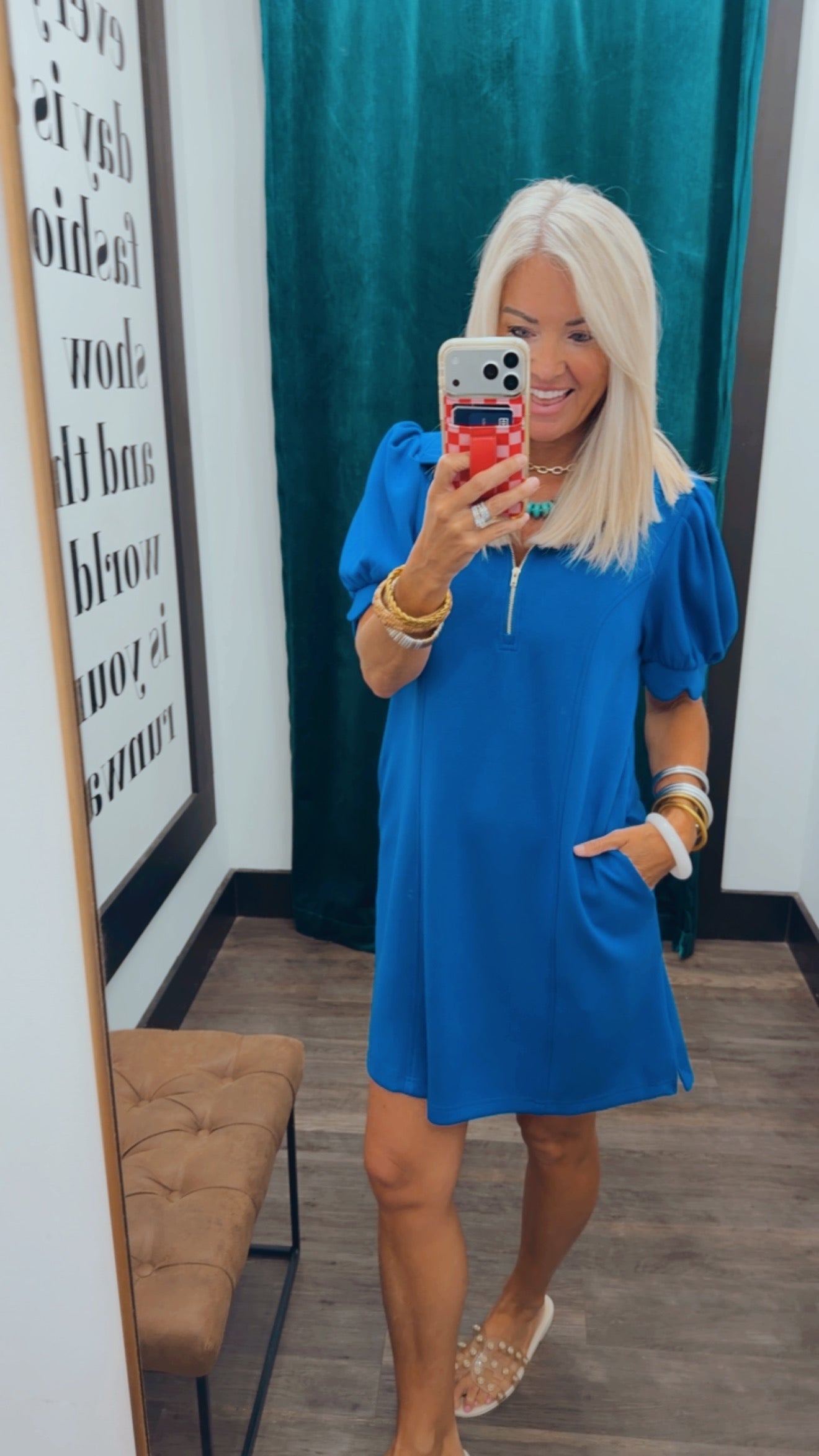 Scuba Puff Mini Dress