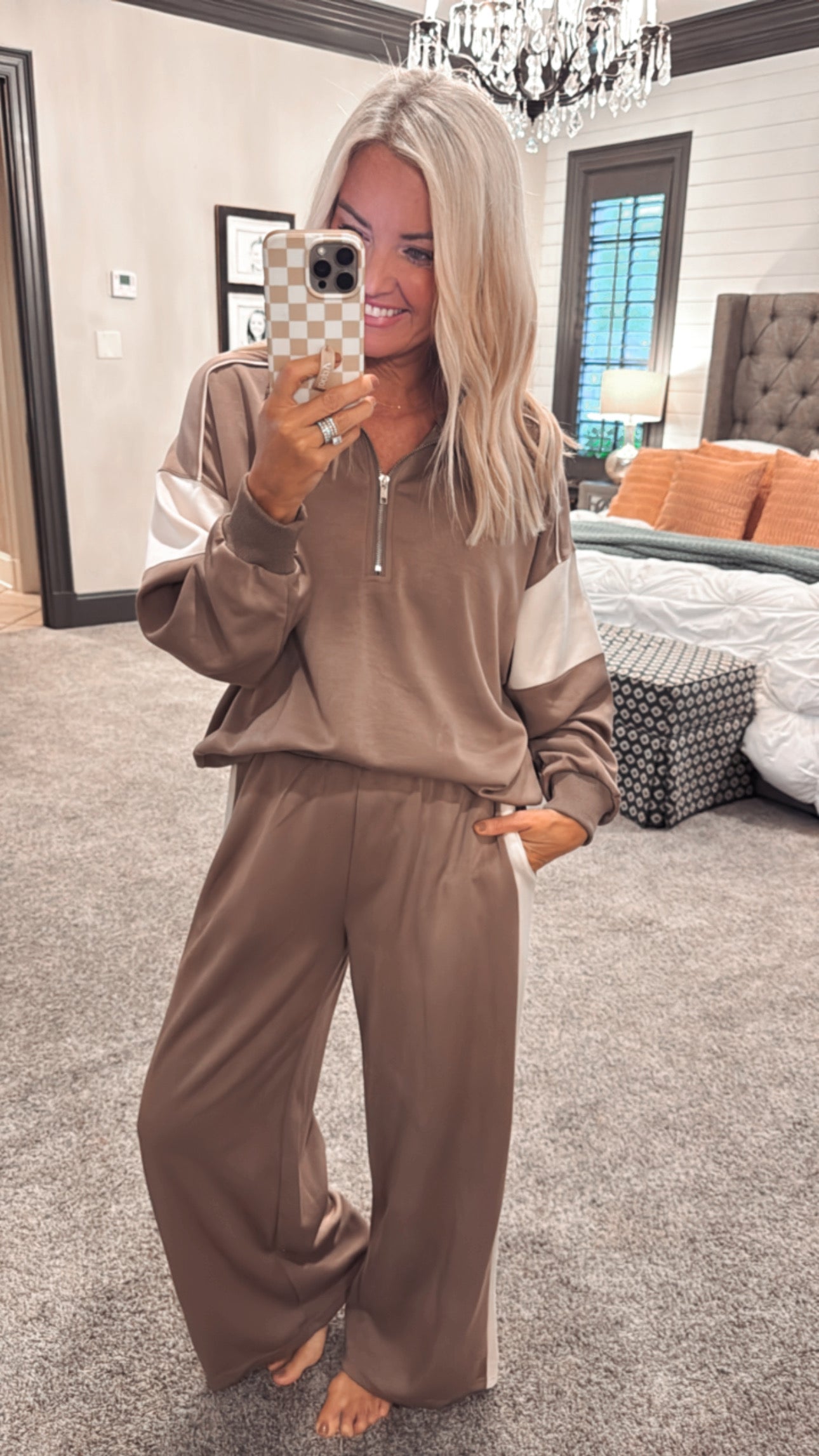 Contrast Detail Pant Set