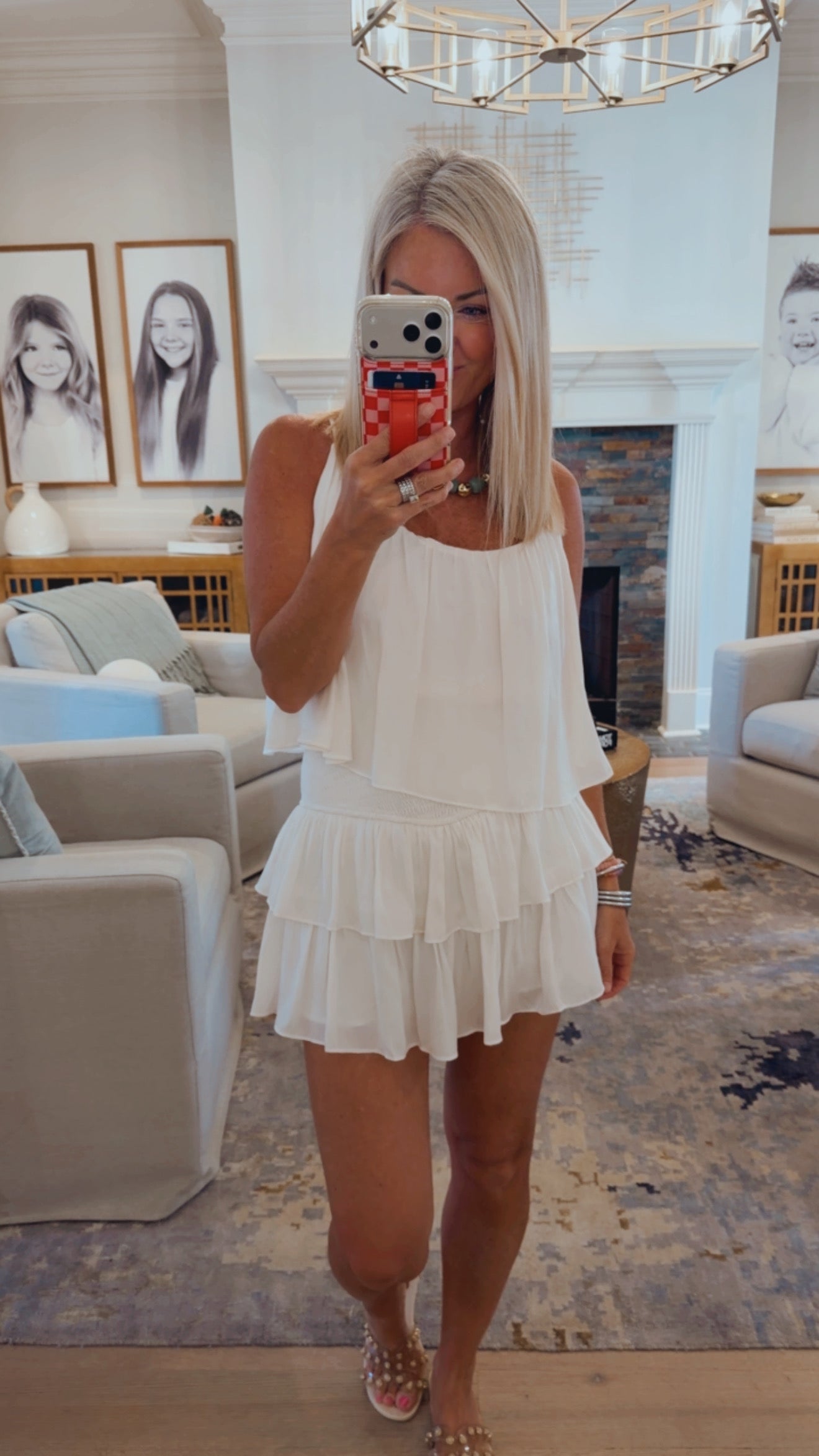 Smocked Tiered Mini Dress