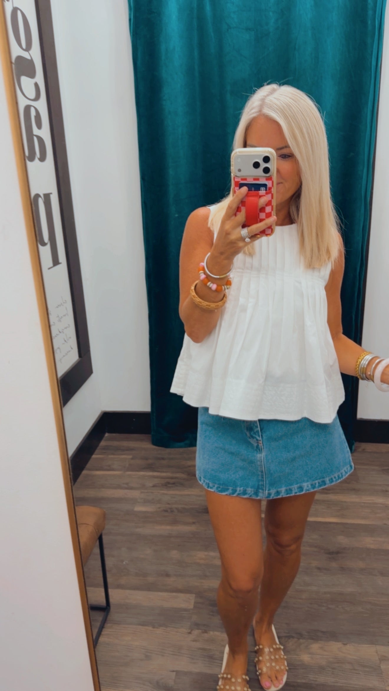 Denim Belt Loop Mini Skort