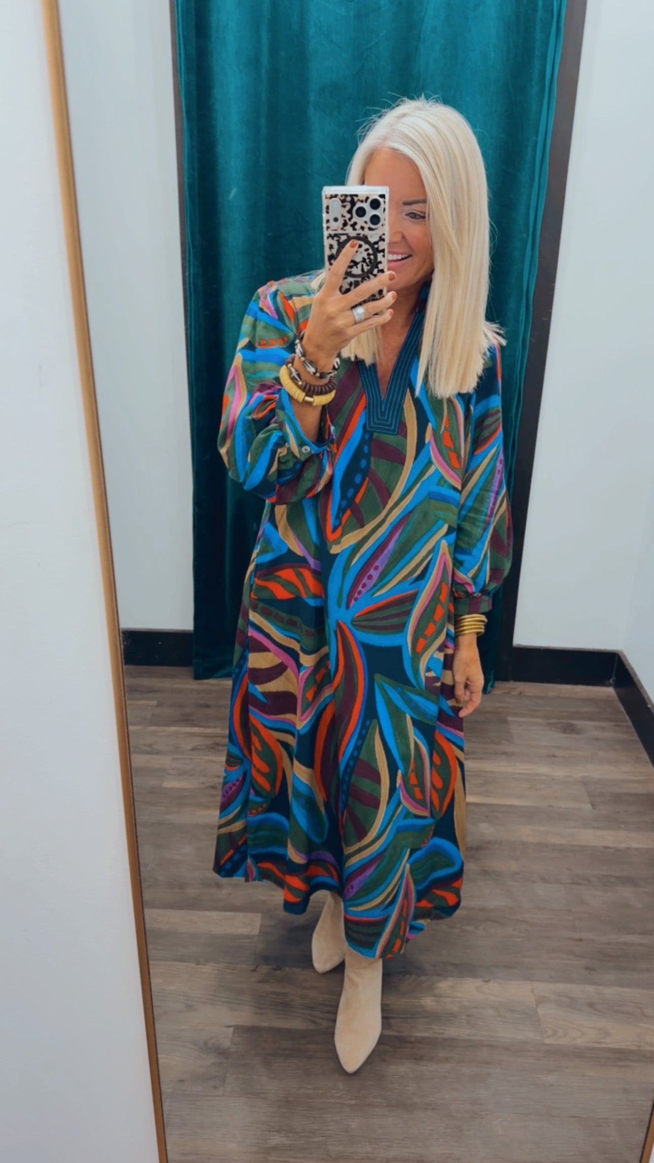 Boho Floral Midi Dress