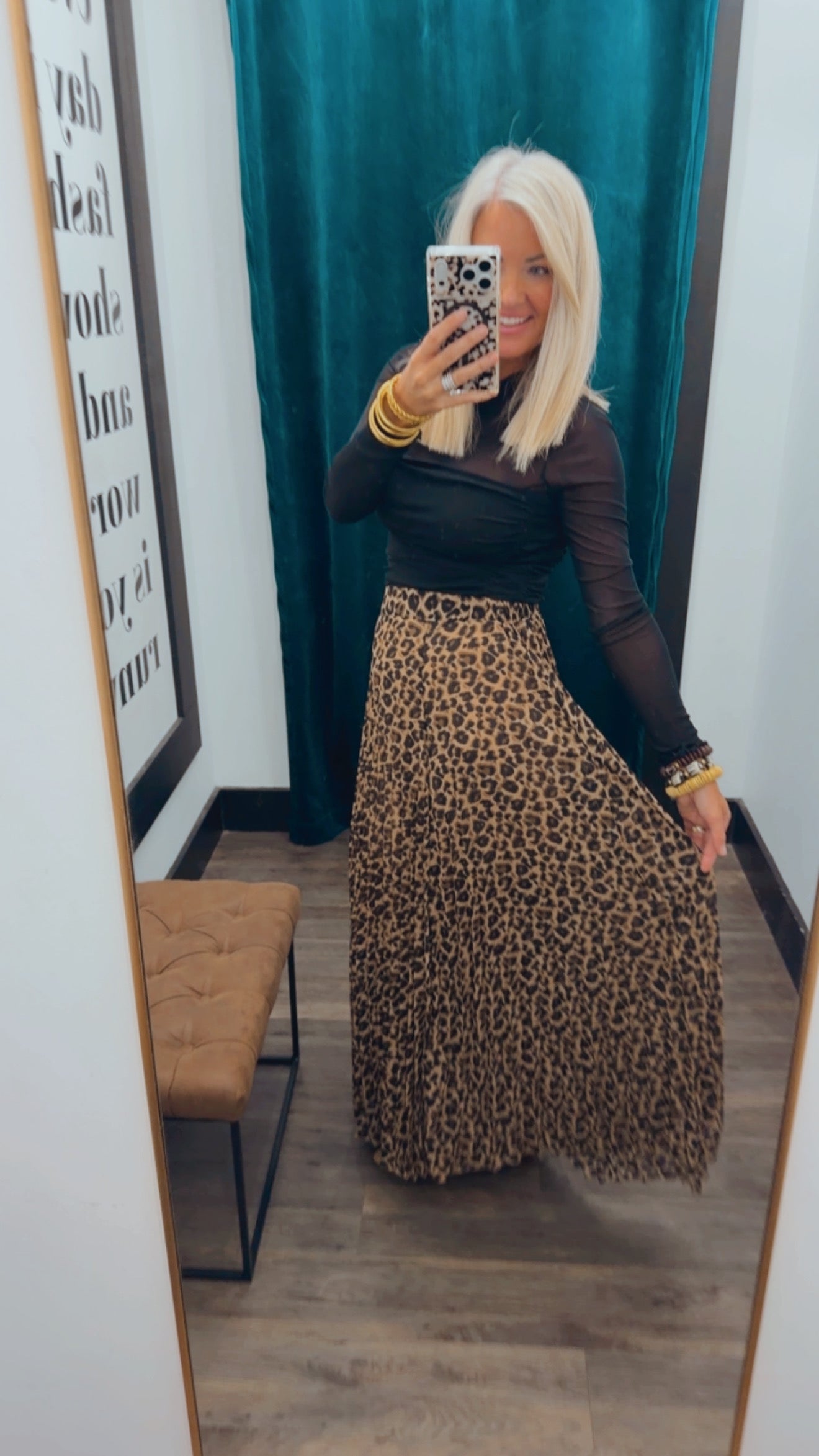 Savvy Pleated Midi Skirt