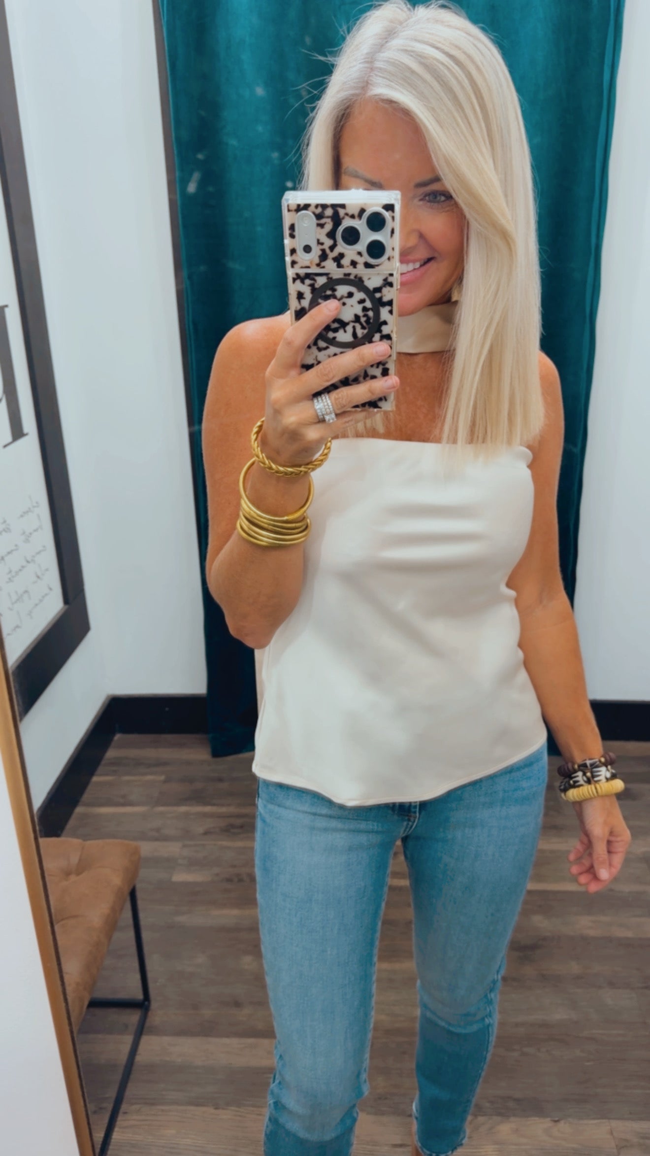 Strapless Satin Scarf Top