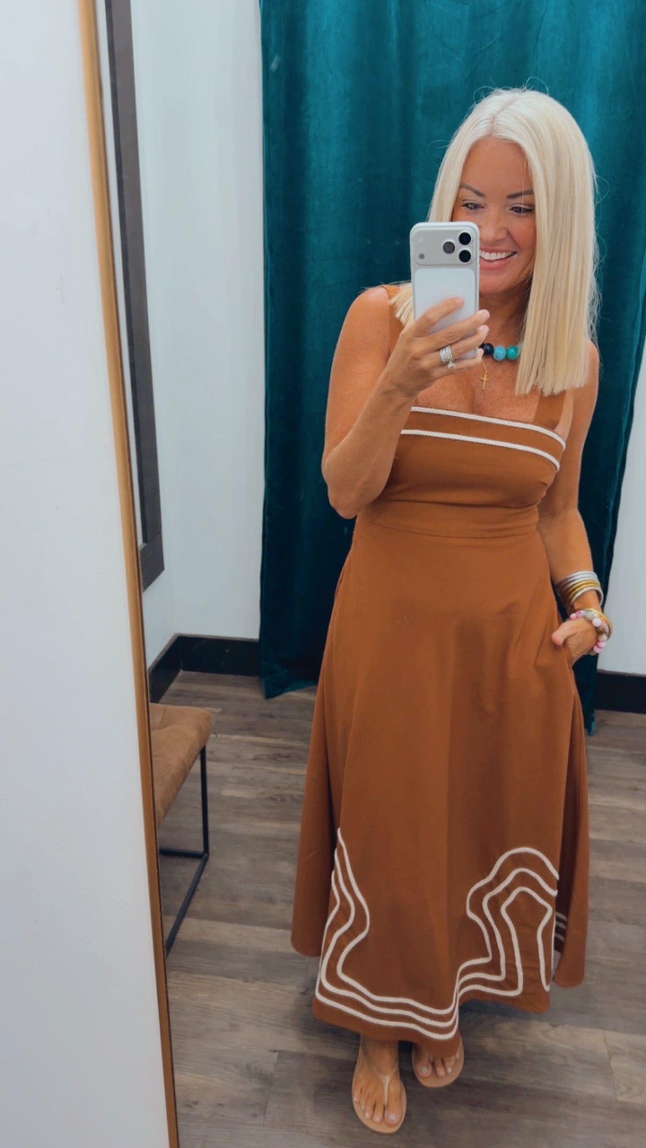 Embroidered Trim Dress