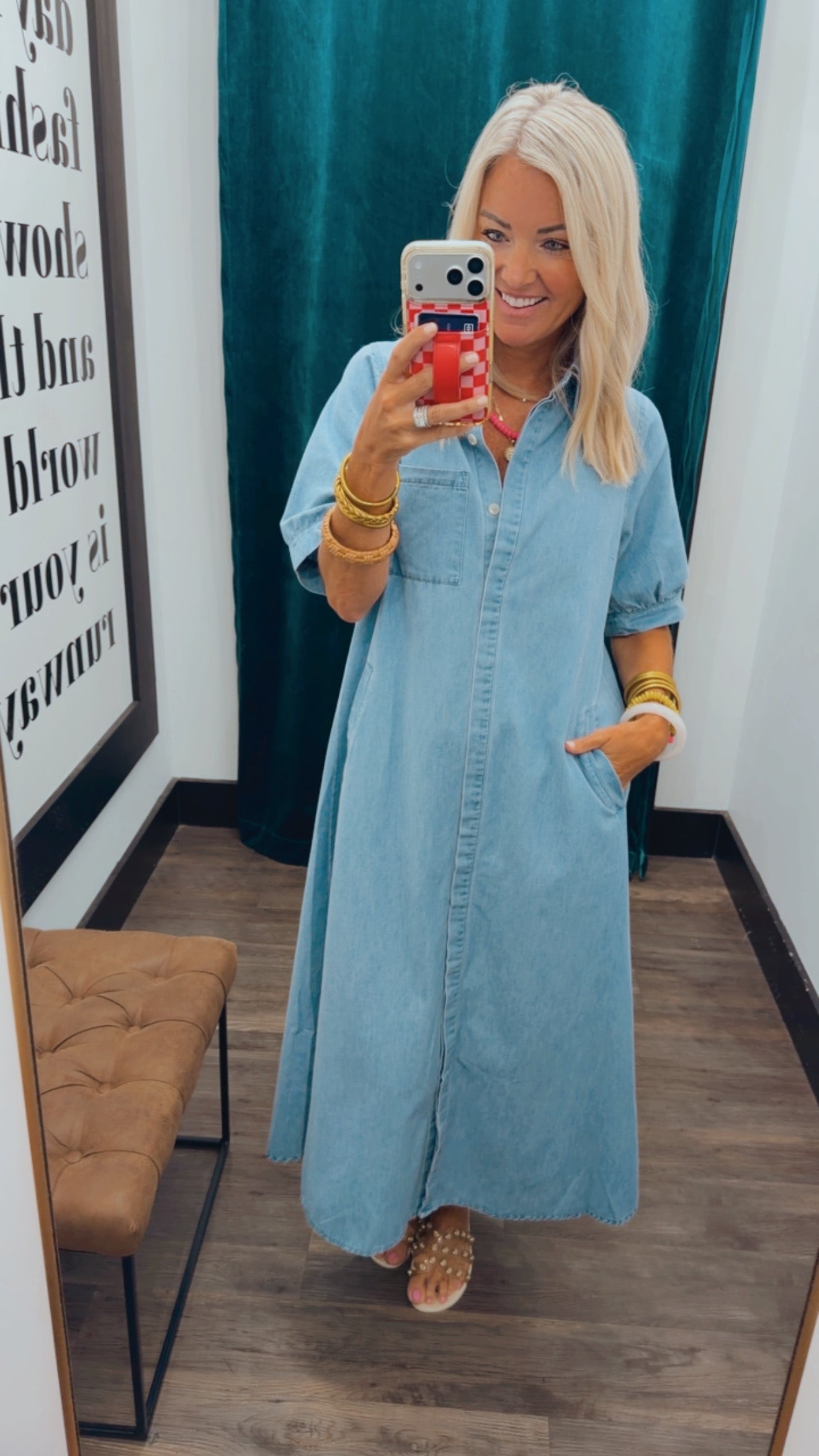 Denim Short Sleeve Dress