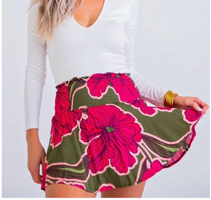 Karlie Floral Smocked Skort