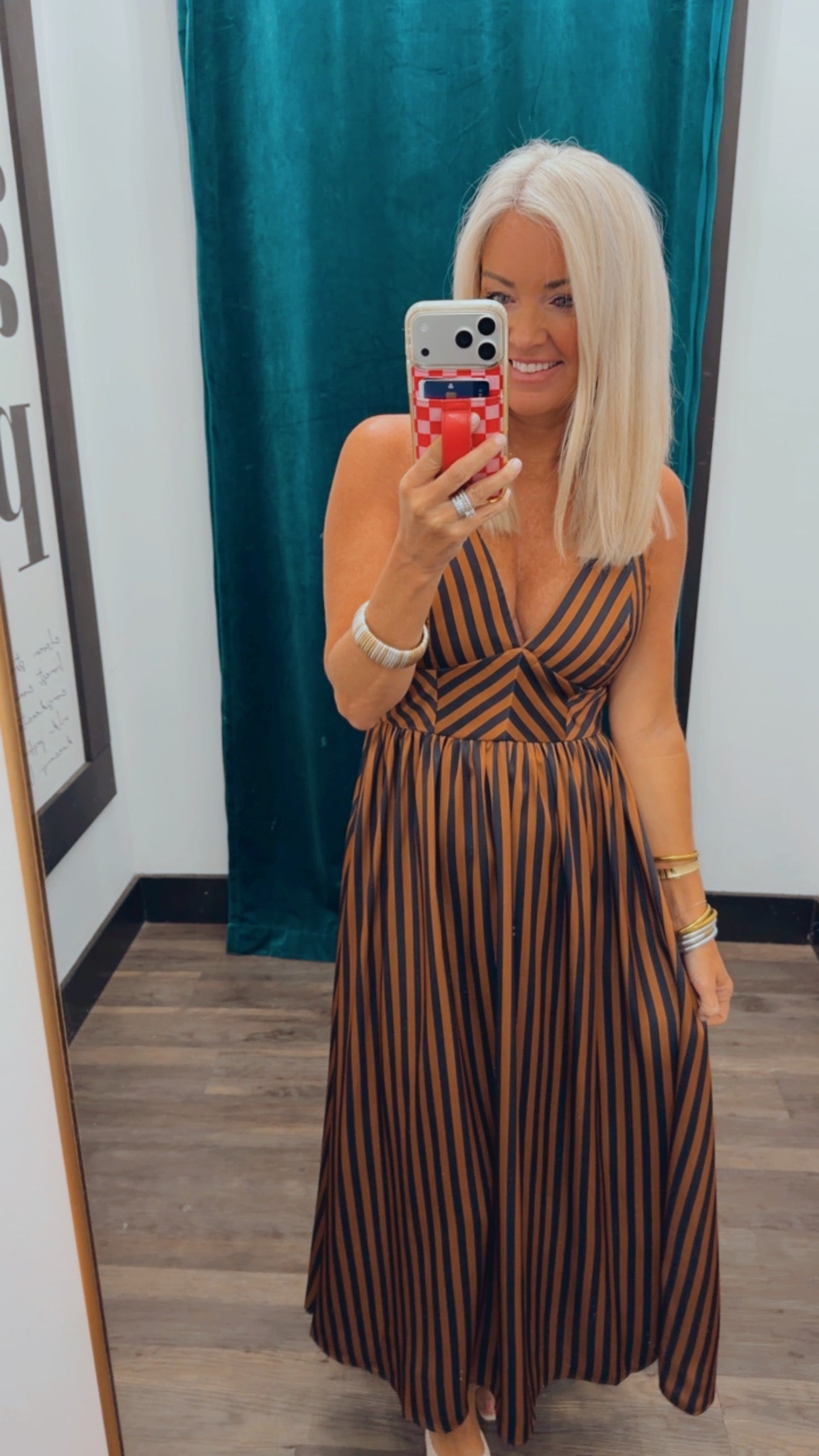 Chevron Stripe Midi Dress