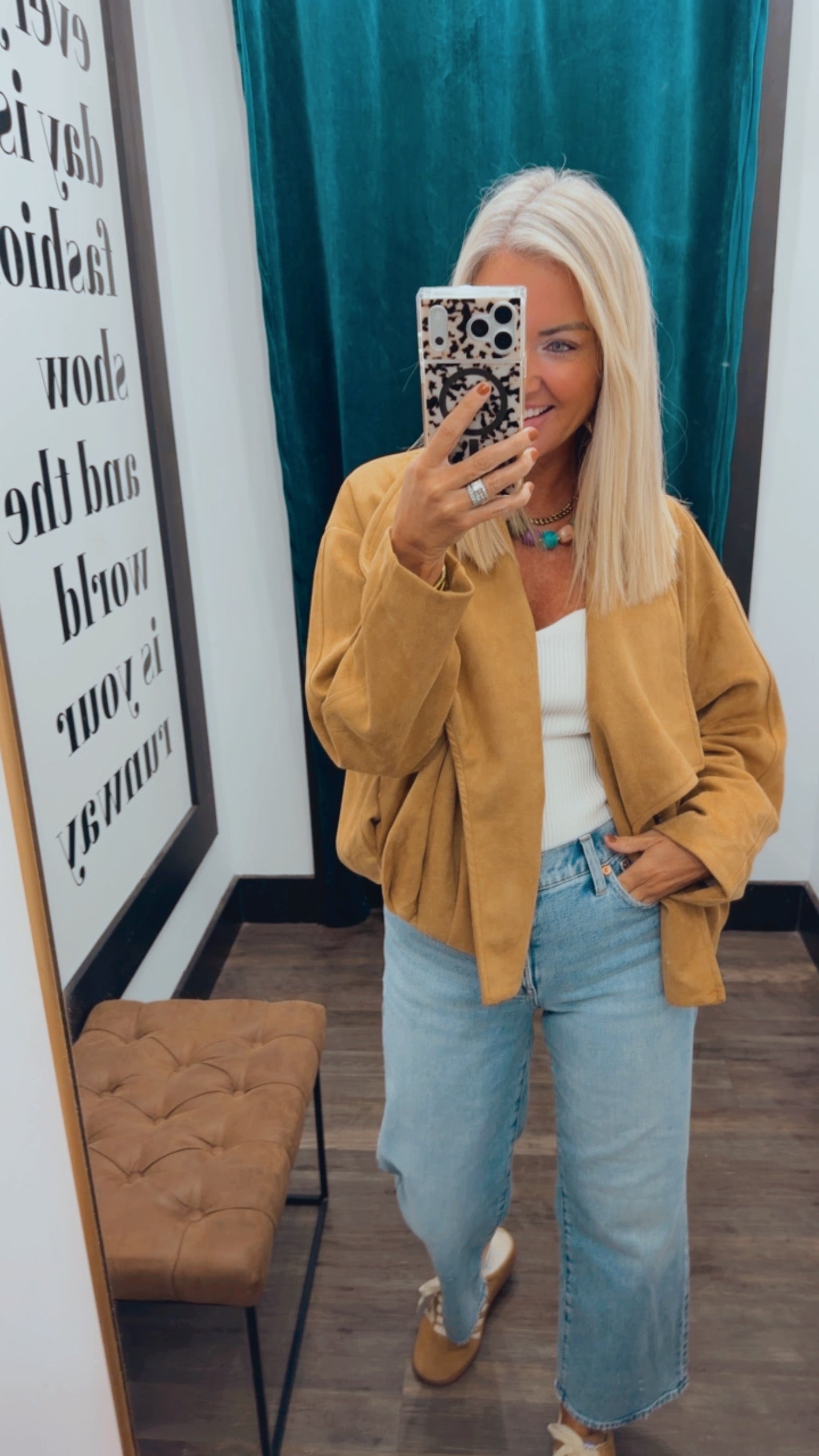 Suede Draped Jacket