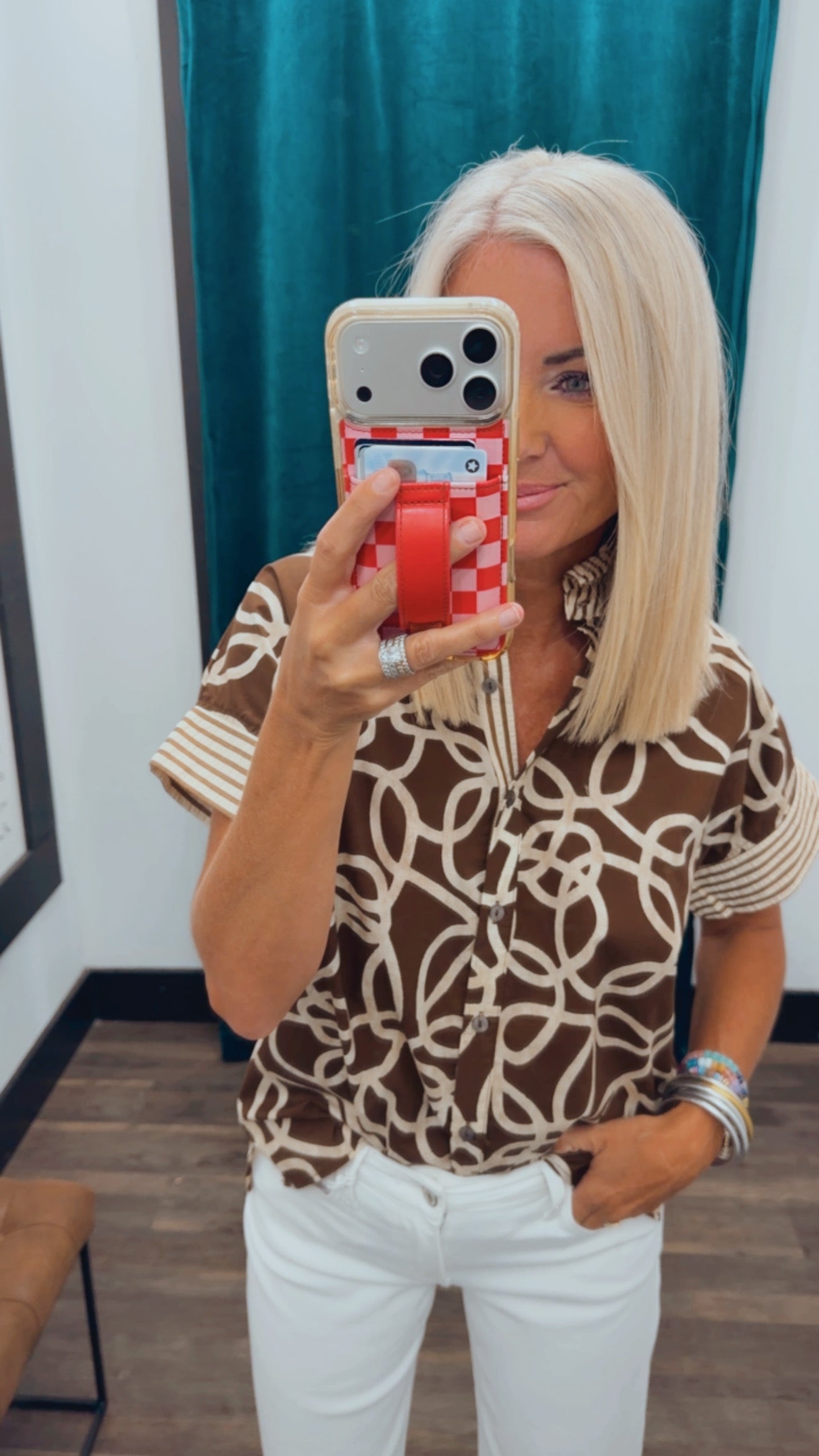 Artistic Abstract Ruffle Blouse