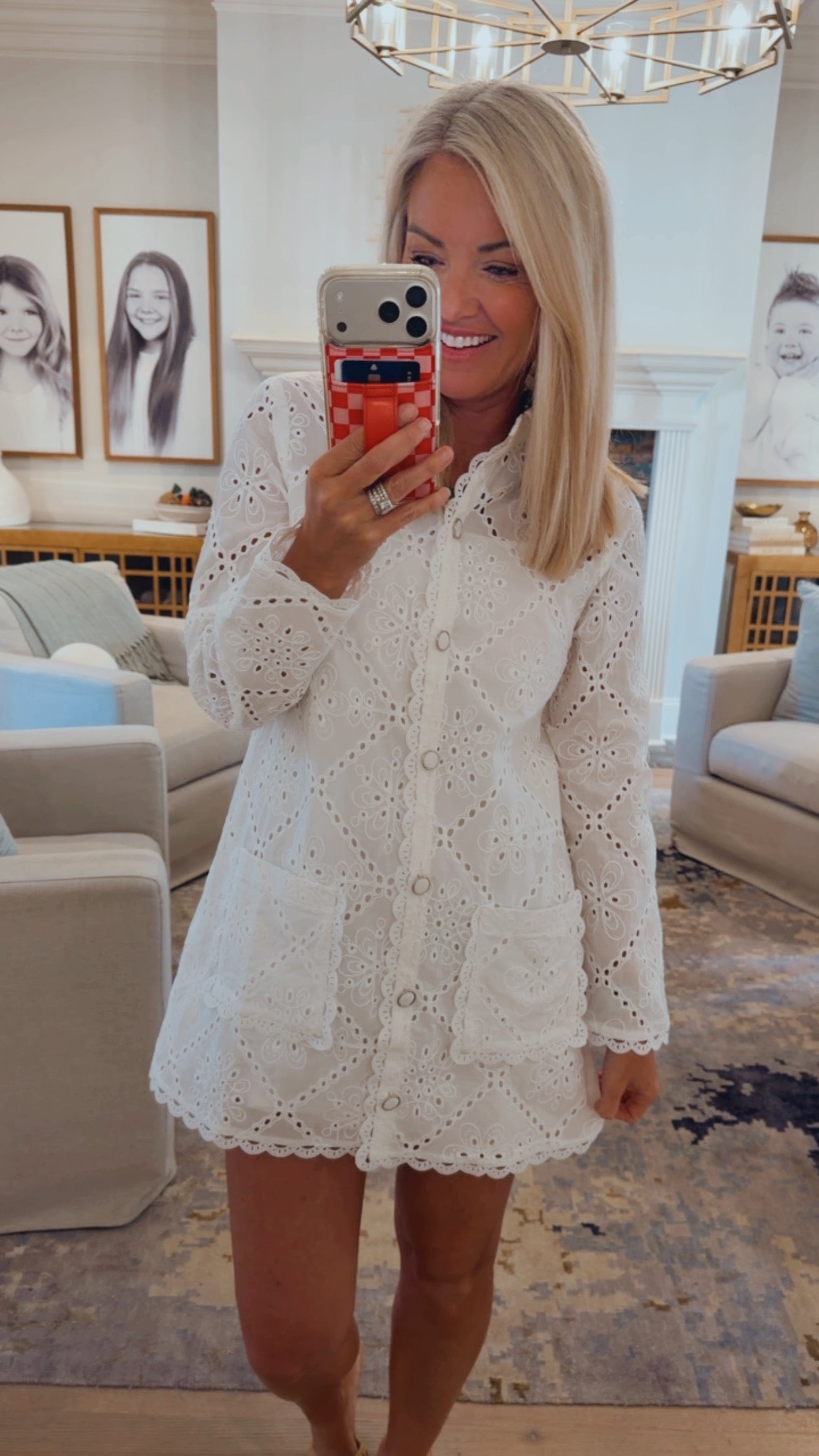 Eyelet Mini Dress
