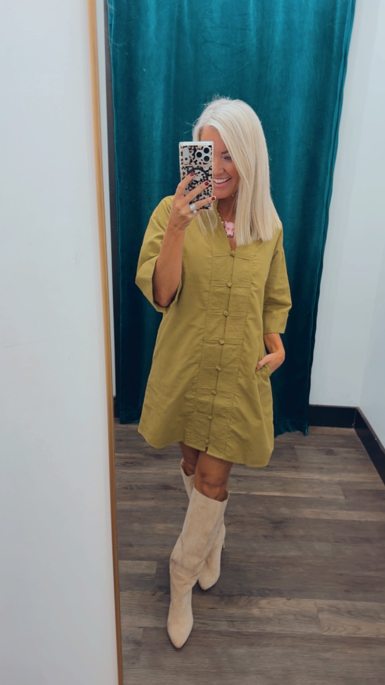 Olive Hour Mini Dress