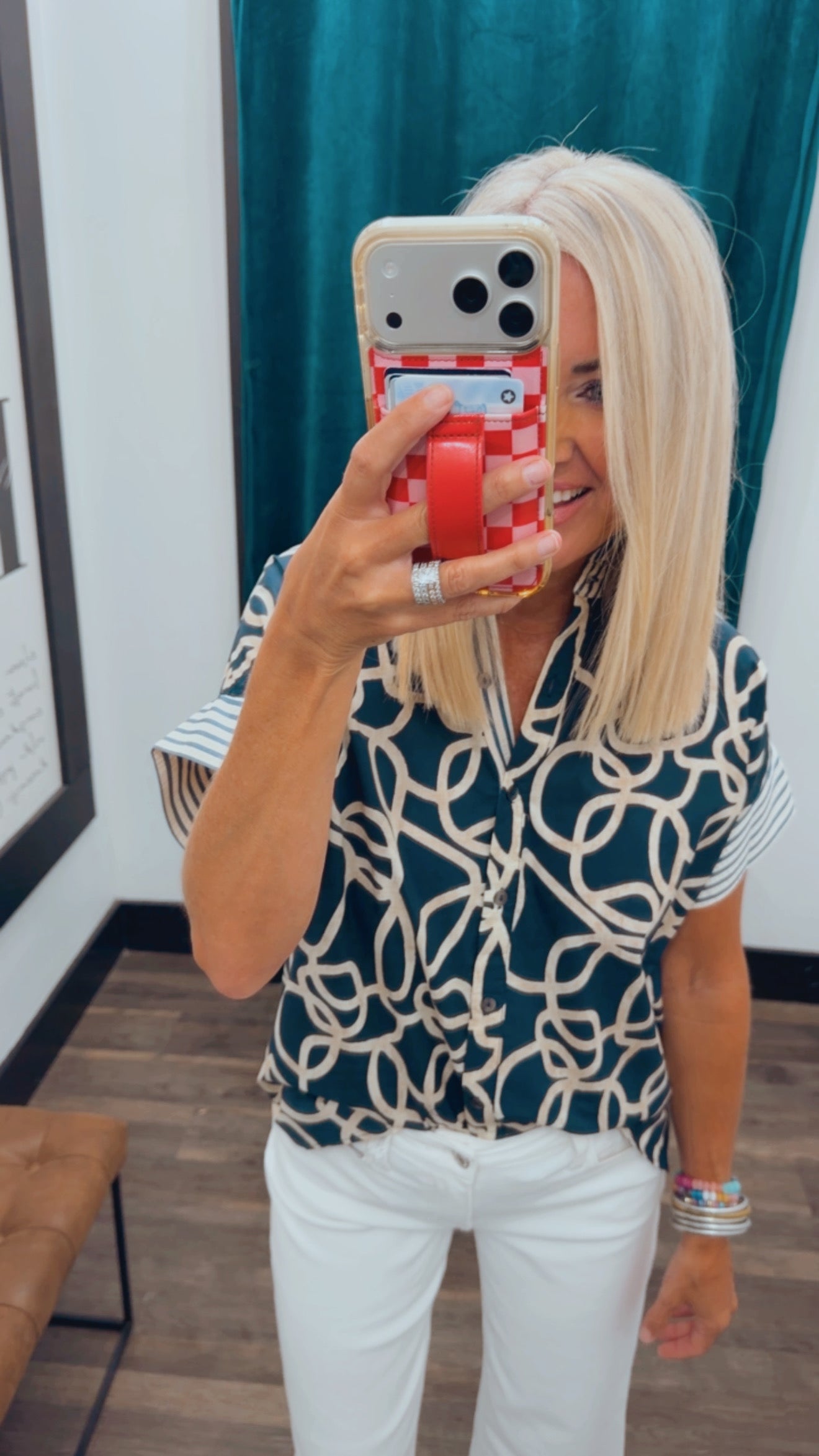 Artistic Abstract Ruffle Blouse