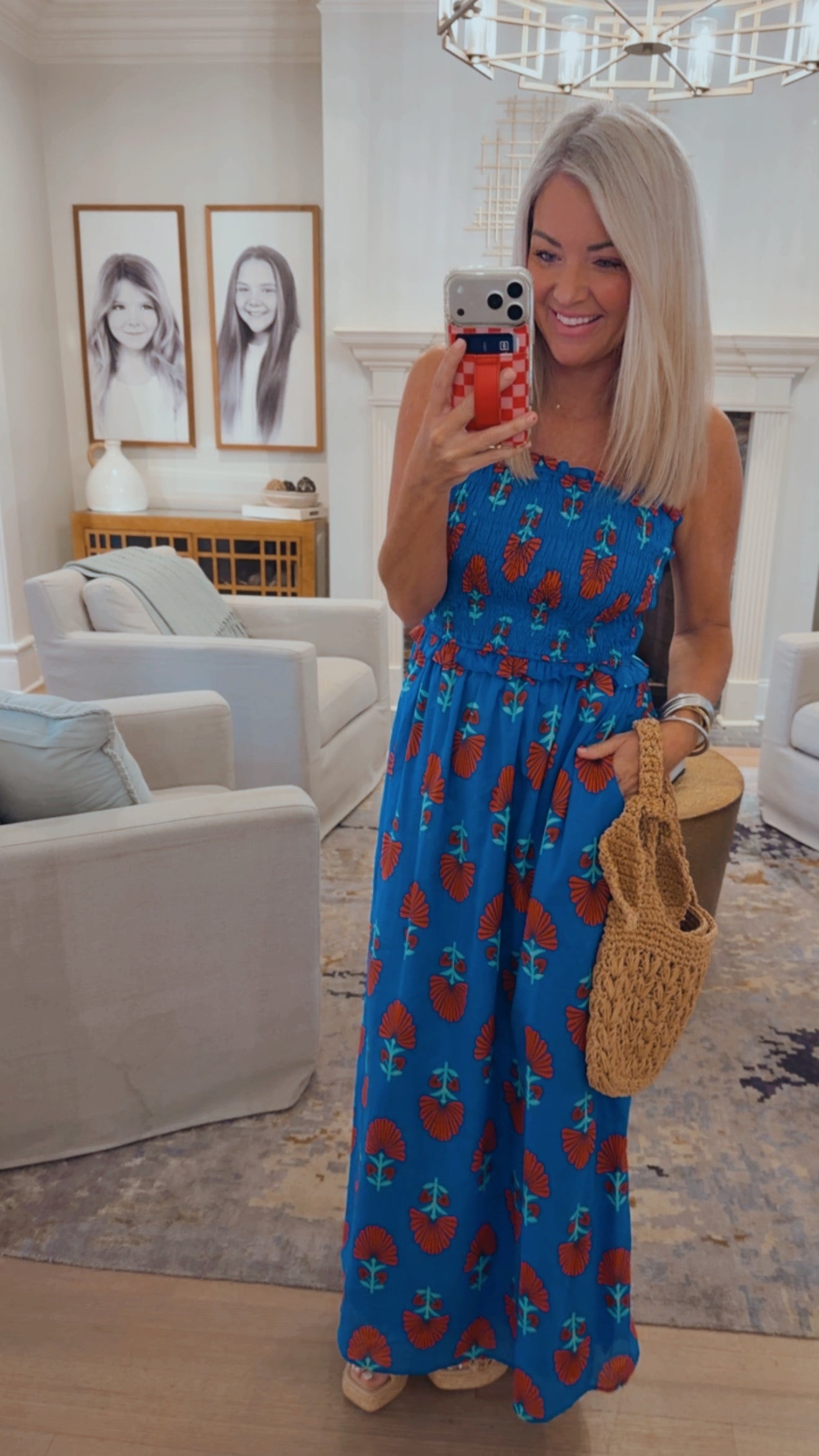 Lucinda Floral Riela Smocked Midi Dress