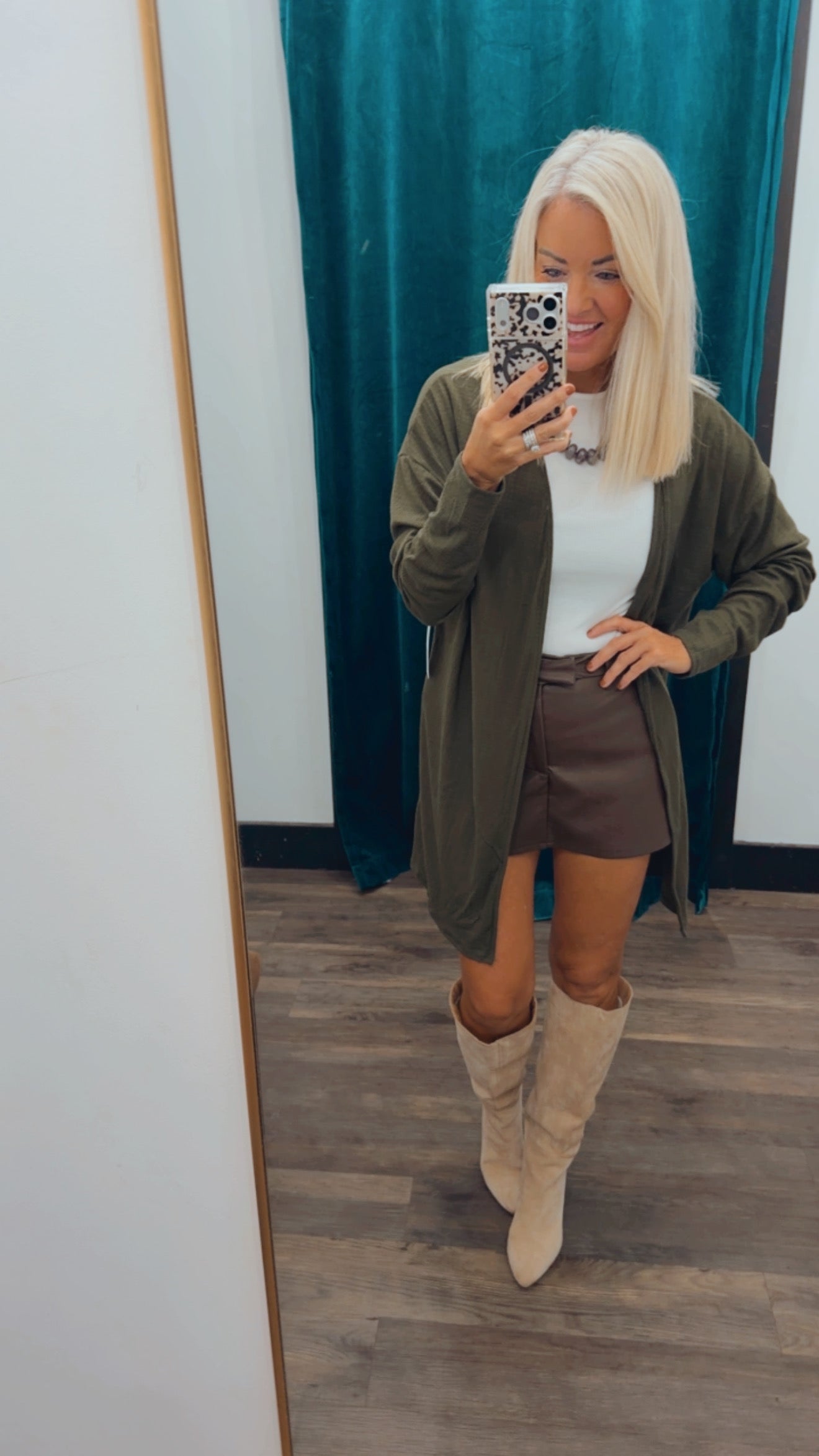 Open Front Ribbed Cardigan