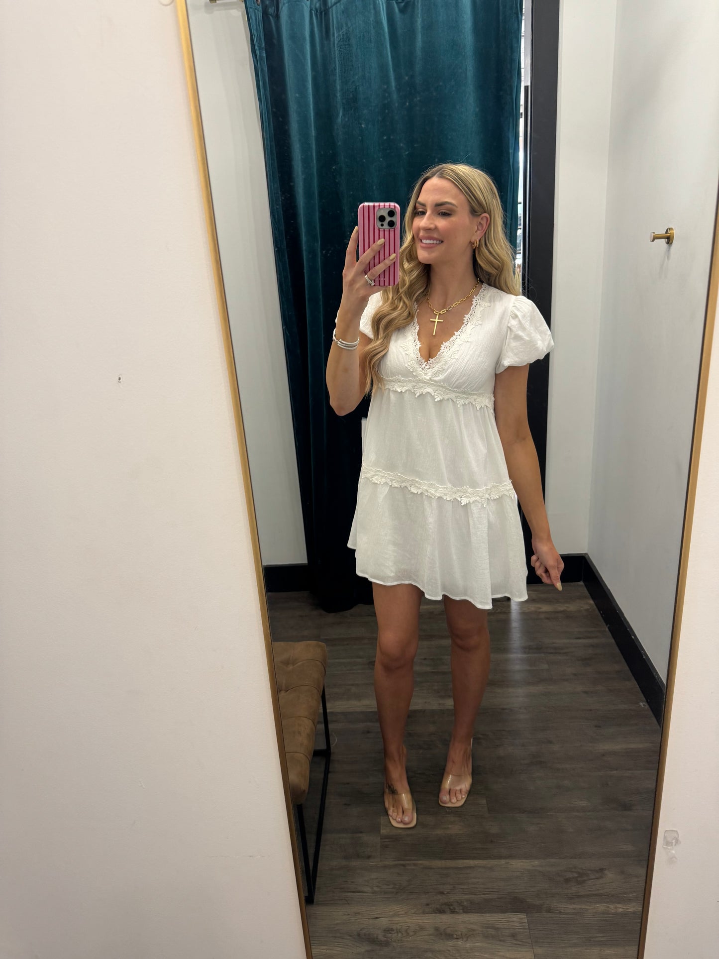 Lace Trim Baby Doll Dress