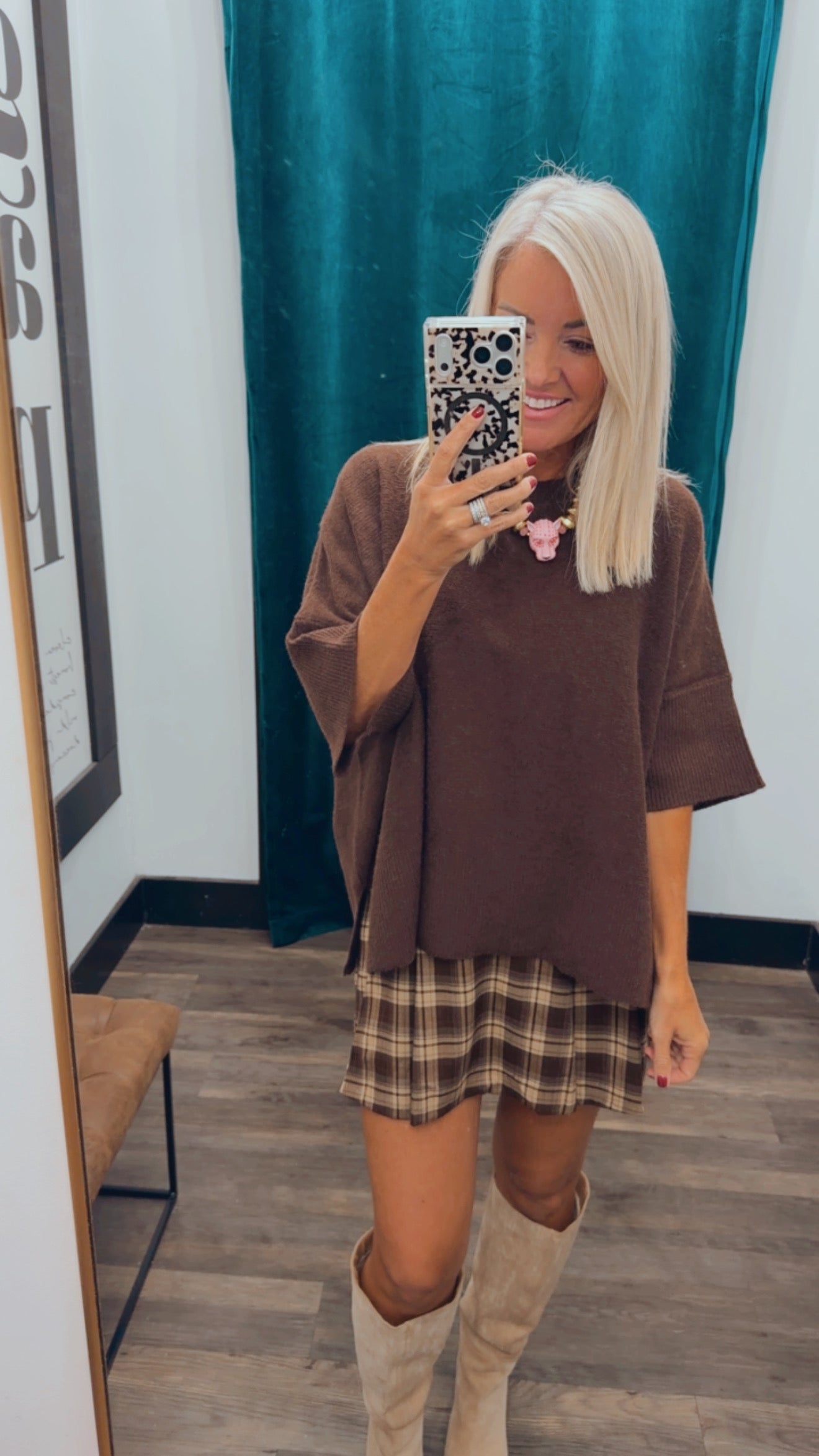 Pleated Plaid Skort