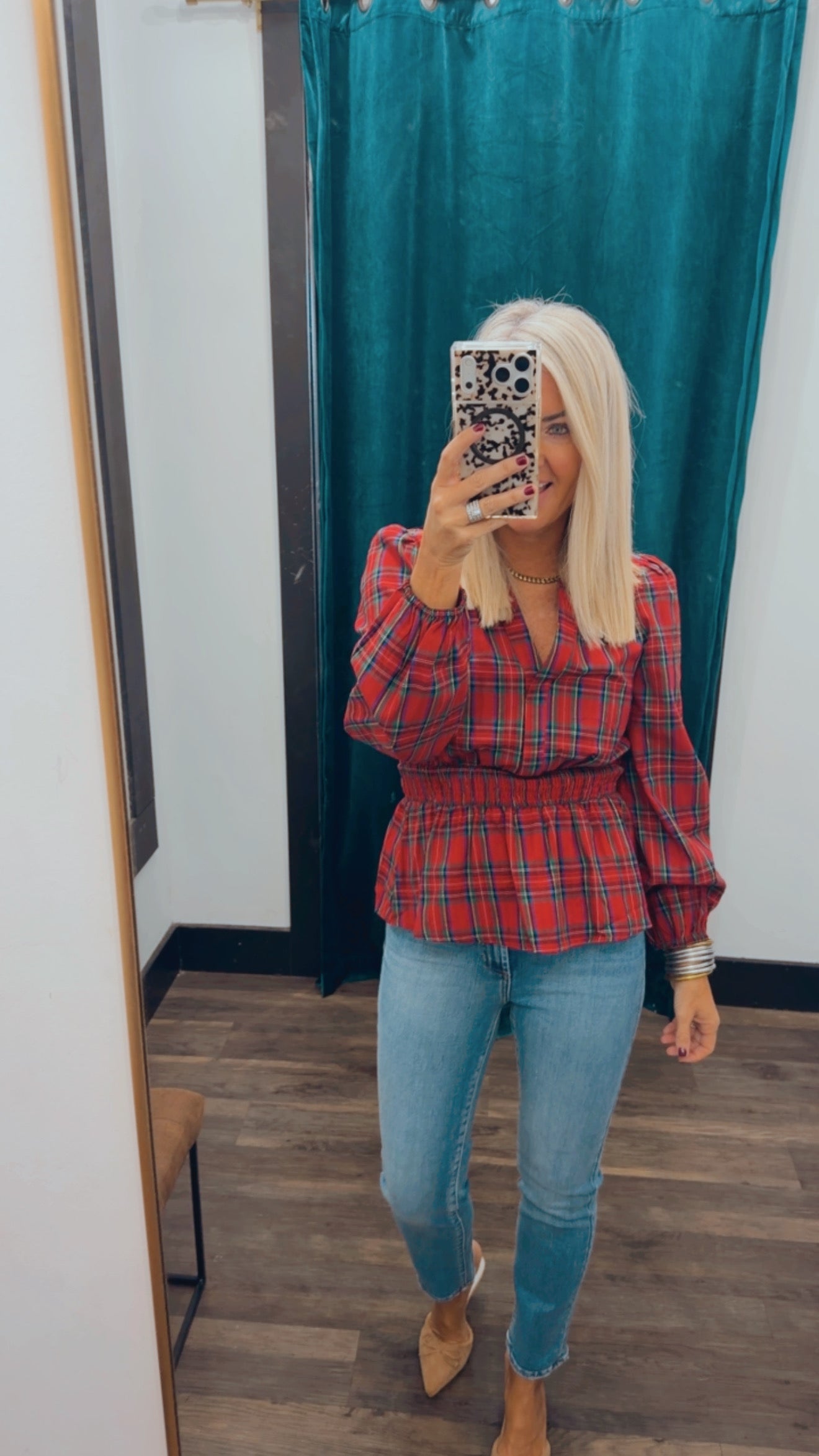 Chapman Plaid Smocked Top