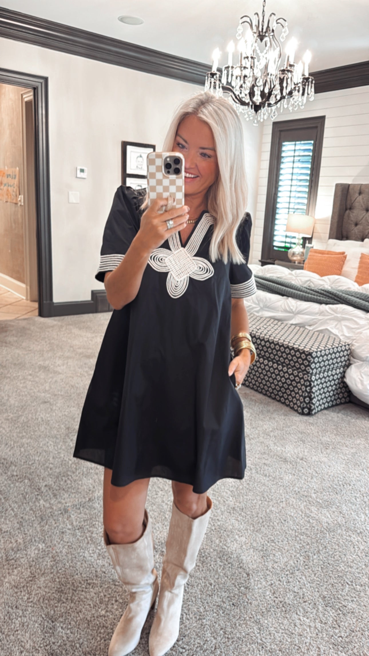Applique Mini Dress