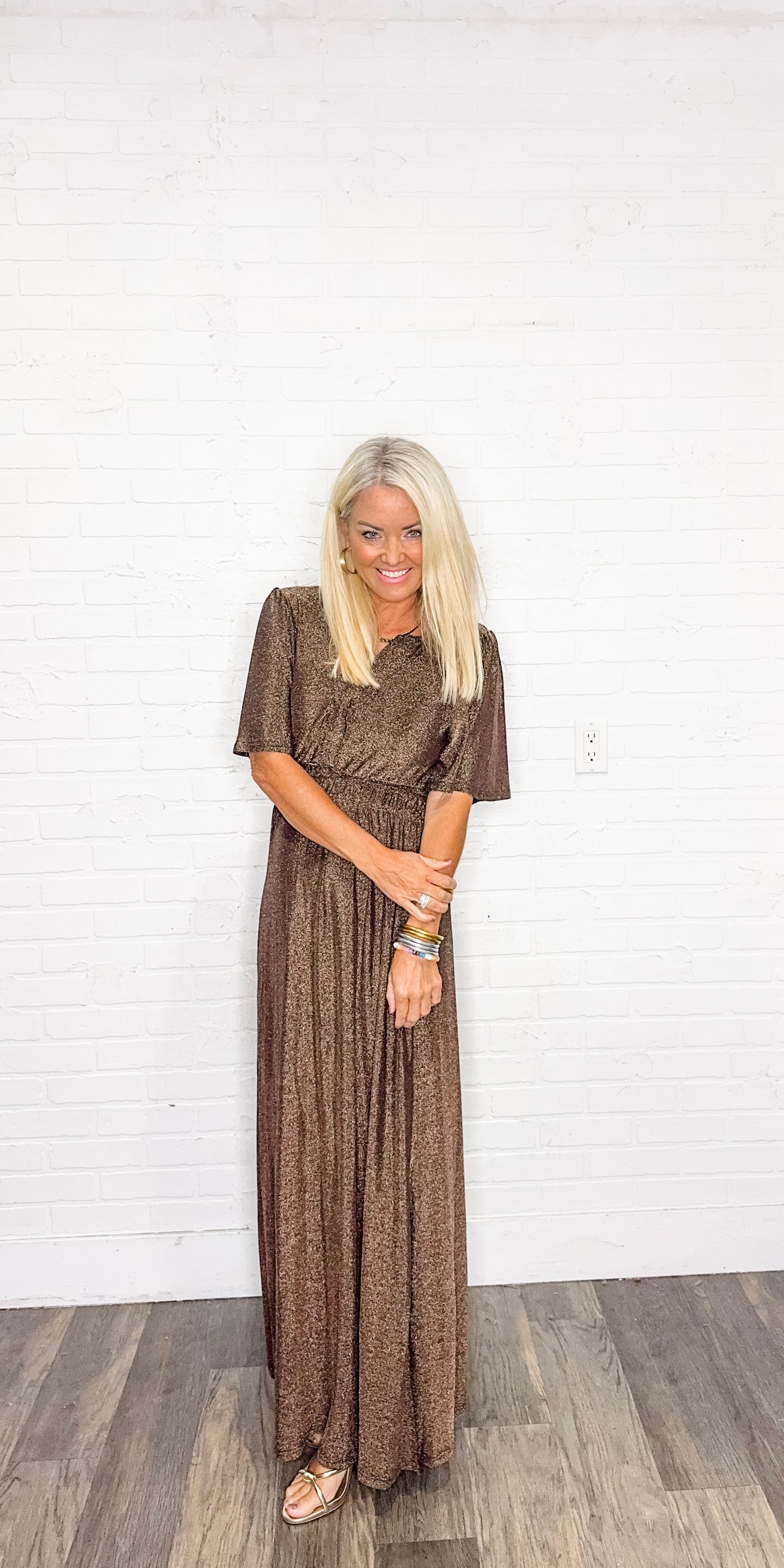Metallic Maxi Dress