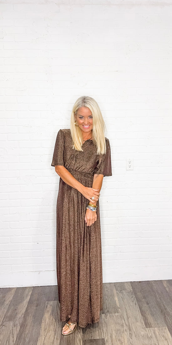 Metallic Maxi Dress