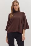 Mock Neck Dolman Sleeve Sweater