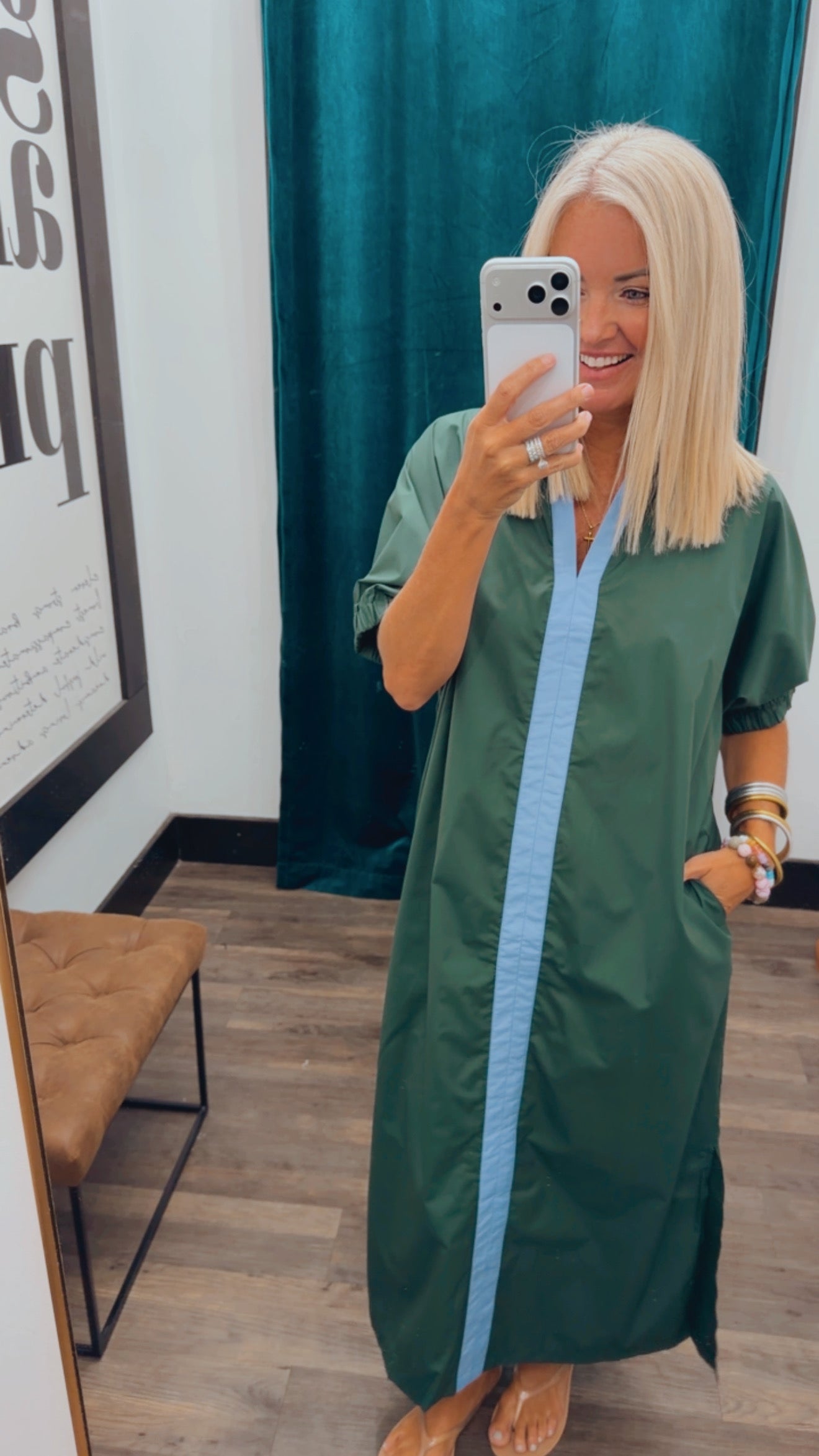 Contrast Midi Dress