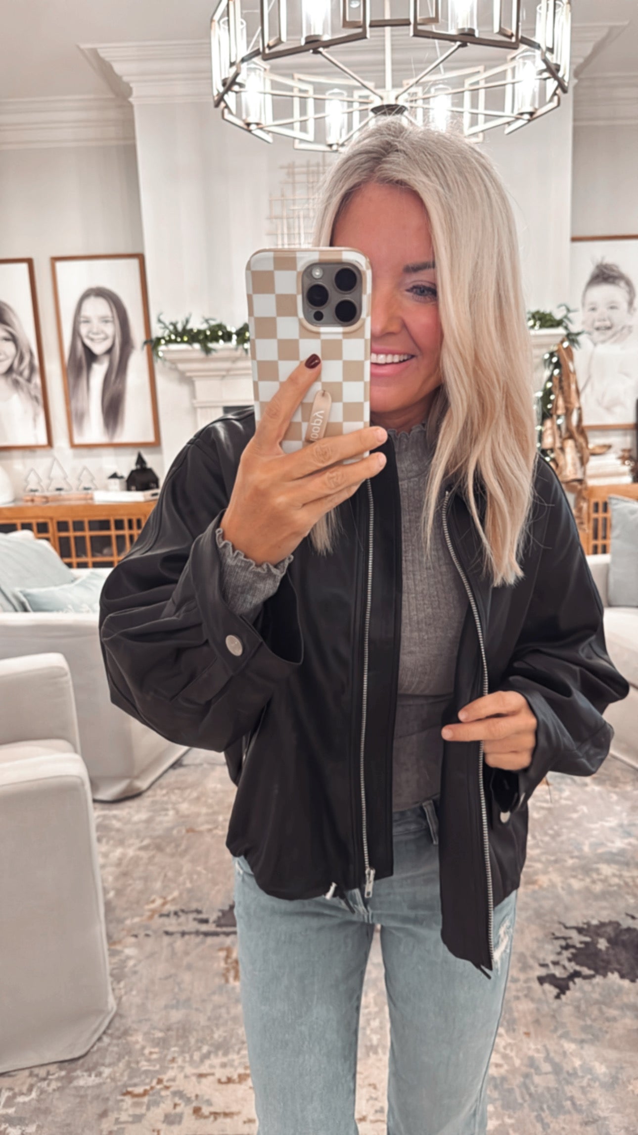 Edgy Faux Leather Jacket